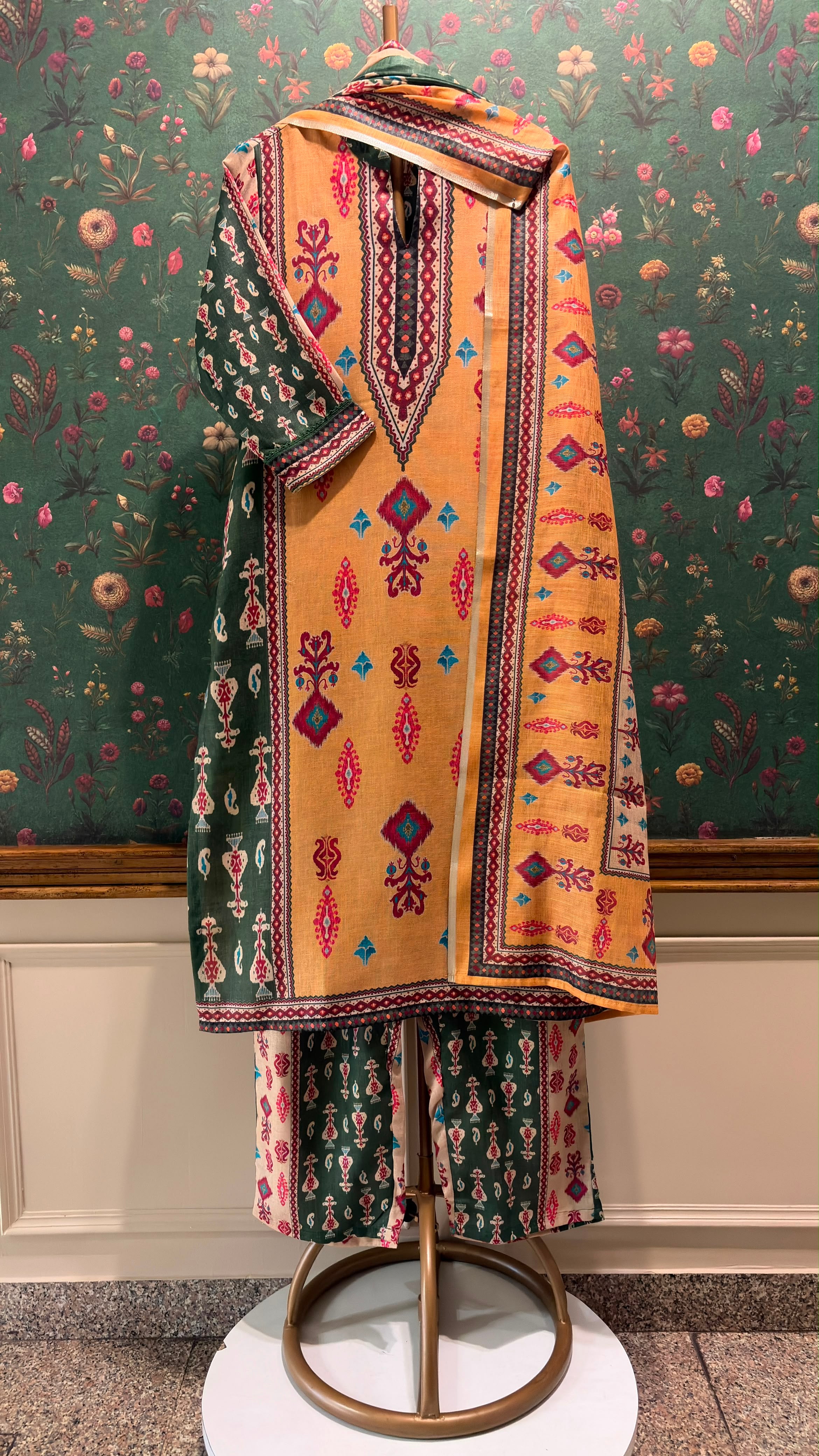 Amber Ikat Printed Cotton Suit Set | HER-643