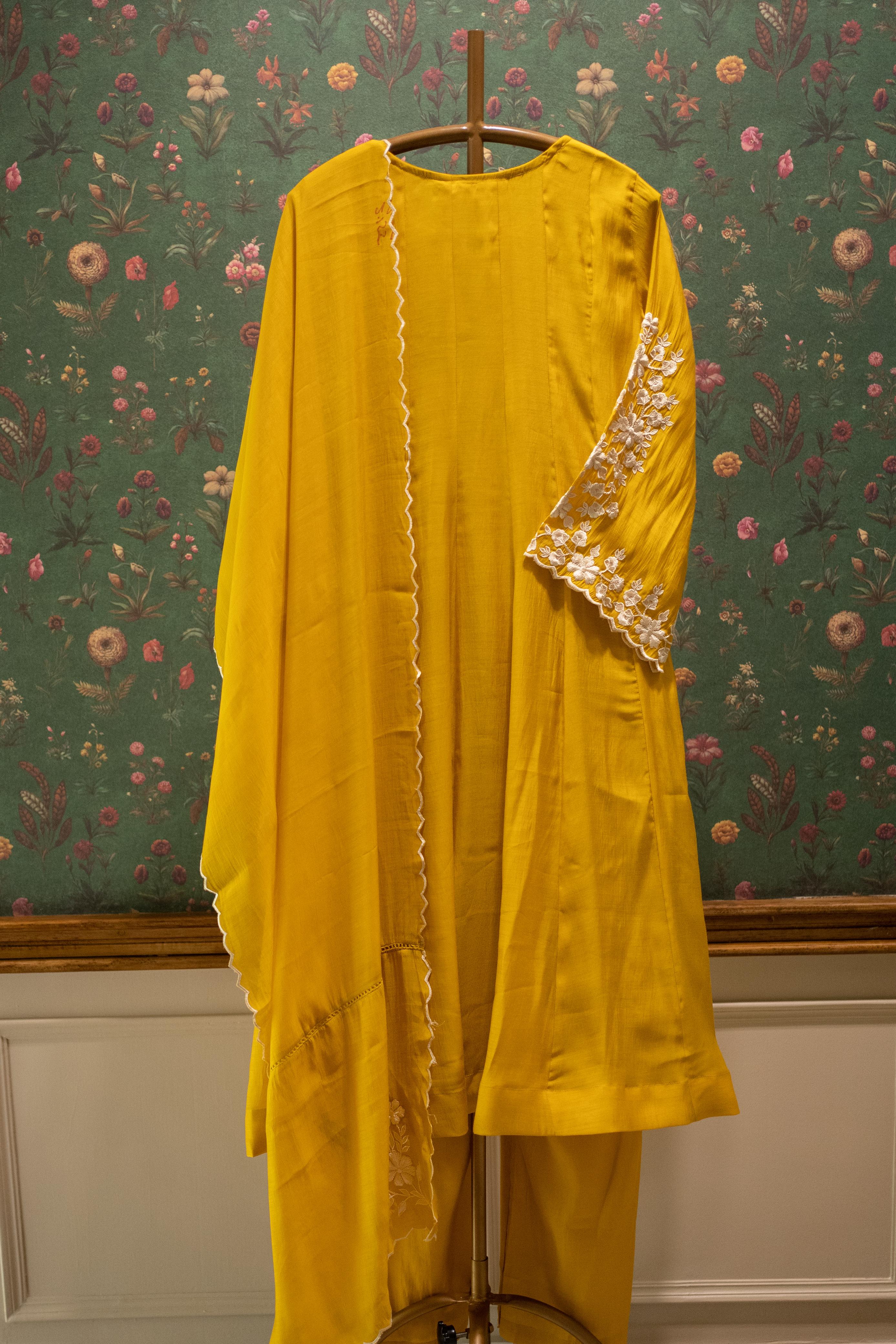 Zariyah Mustard Yellow Embroidered Suit Set | HER-588