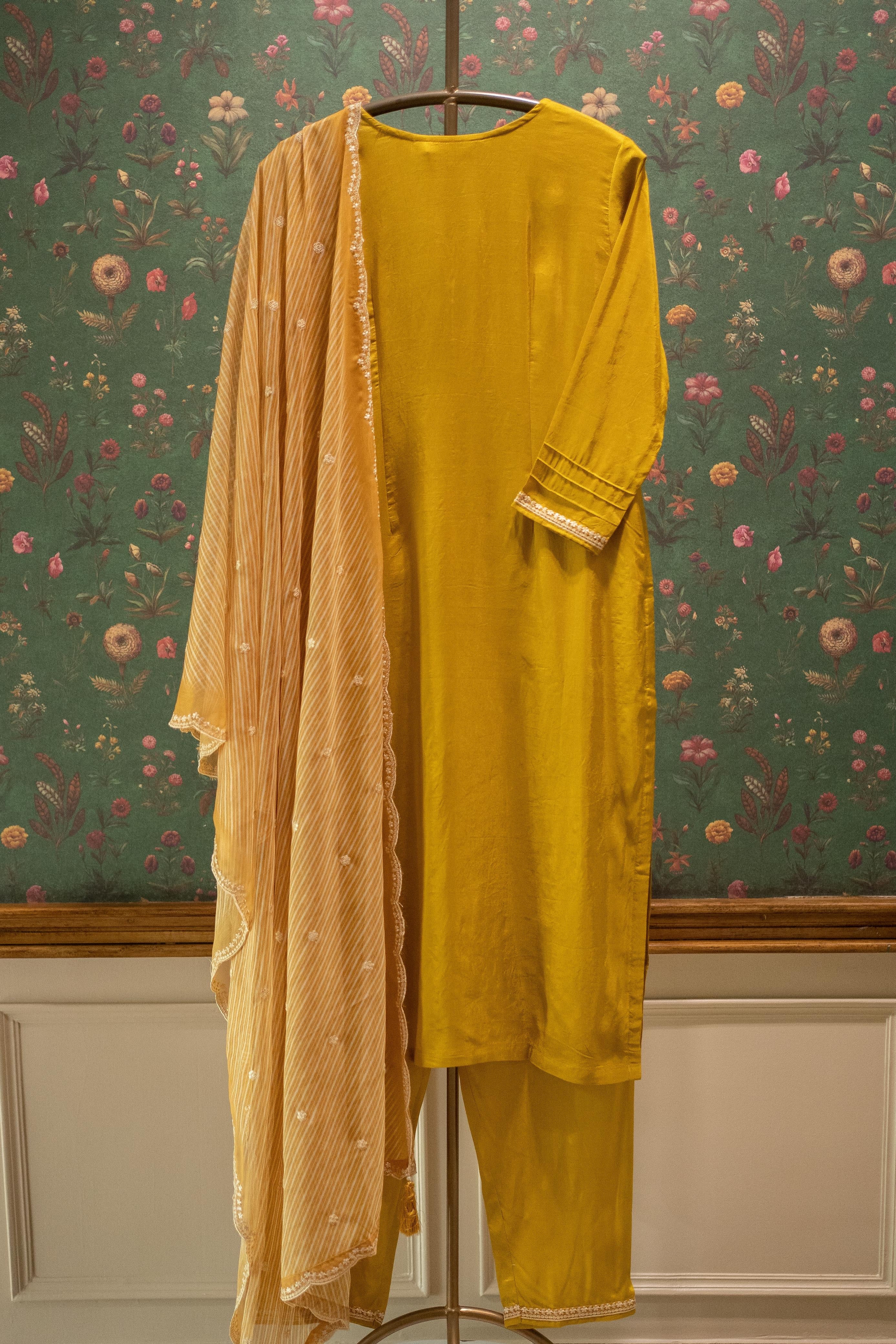 Aarvi Yellow Embroidered Suit Set | HER-559