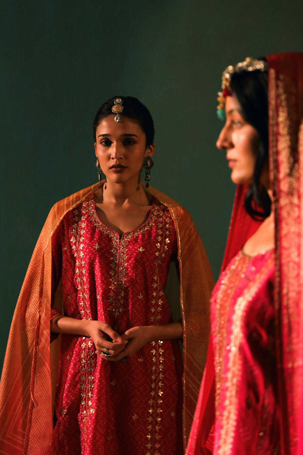 Bandhej Bagh Pink Chanderi Suit Set | HER-299