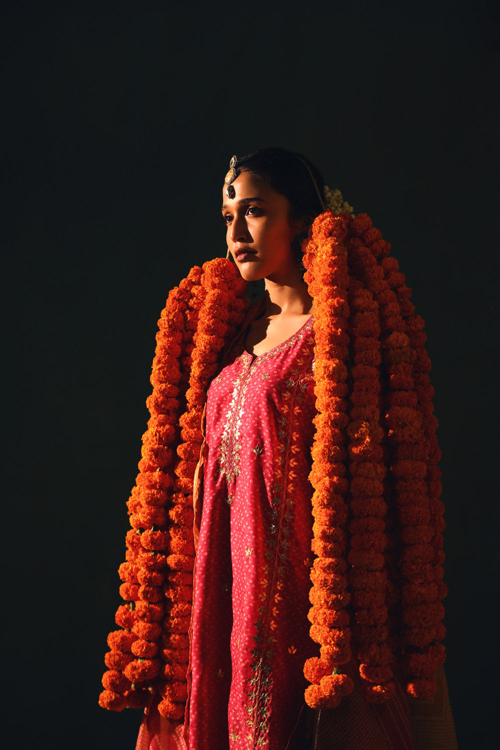 Bandhej Bagh Pink Chanderi Suit Set | HER-299