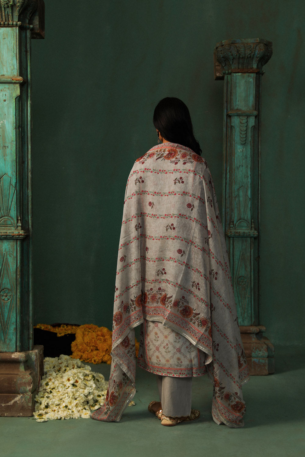 Grey Linen Suit Set | HER-301