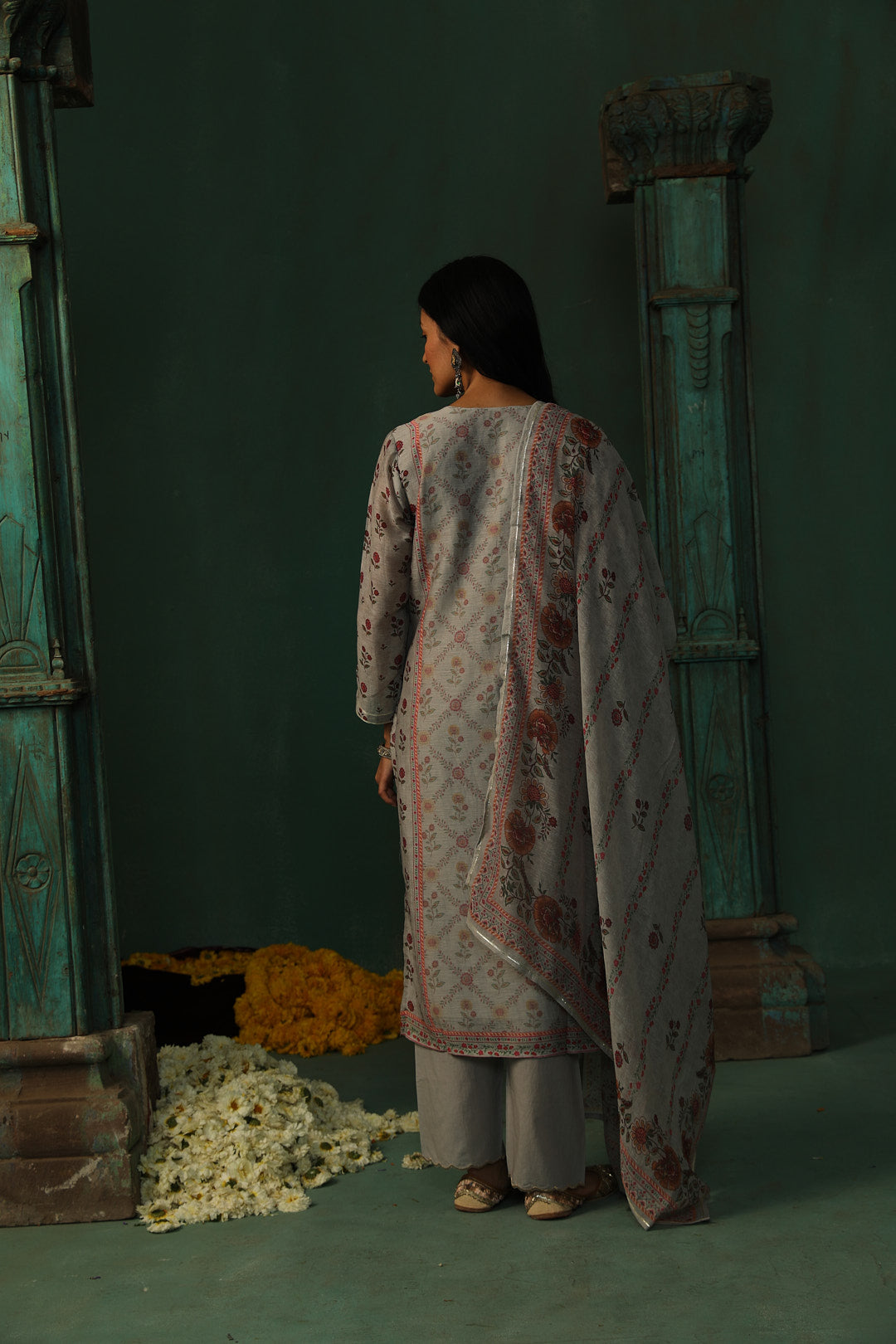 Grey Linen Suit Set | HER-301