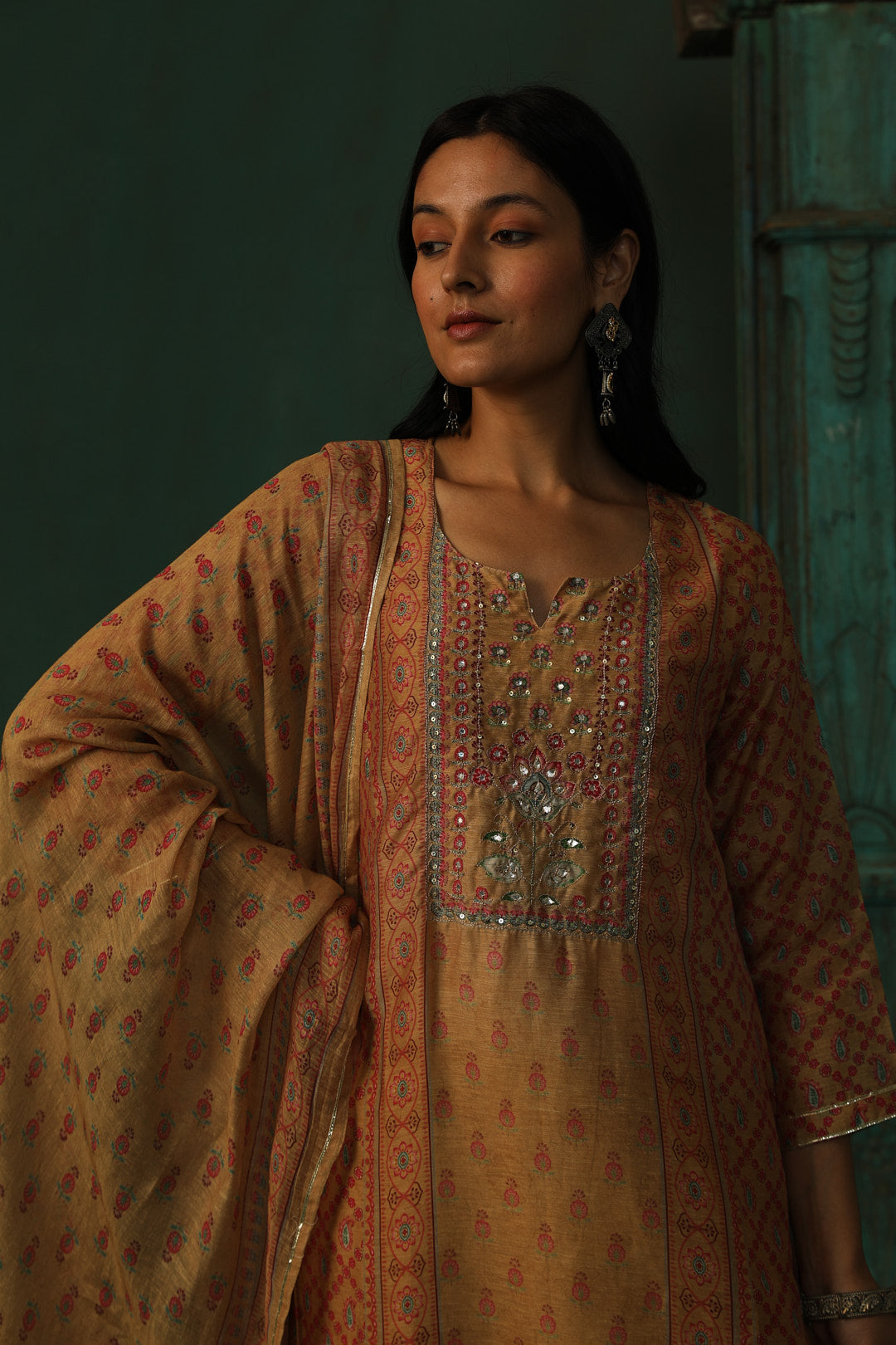 Mustard Yellow Linen Suit Set