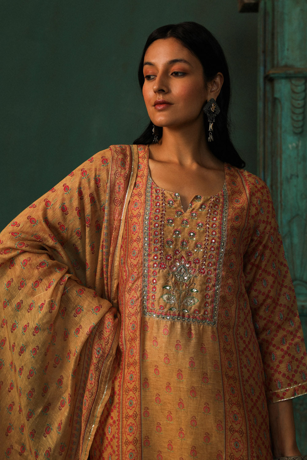 Mustard Yellow Linen Suit Set