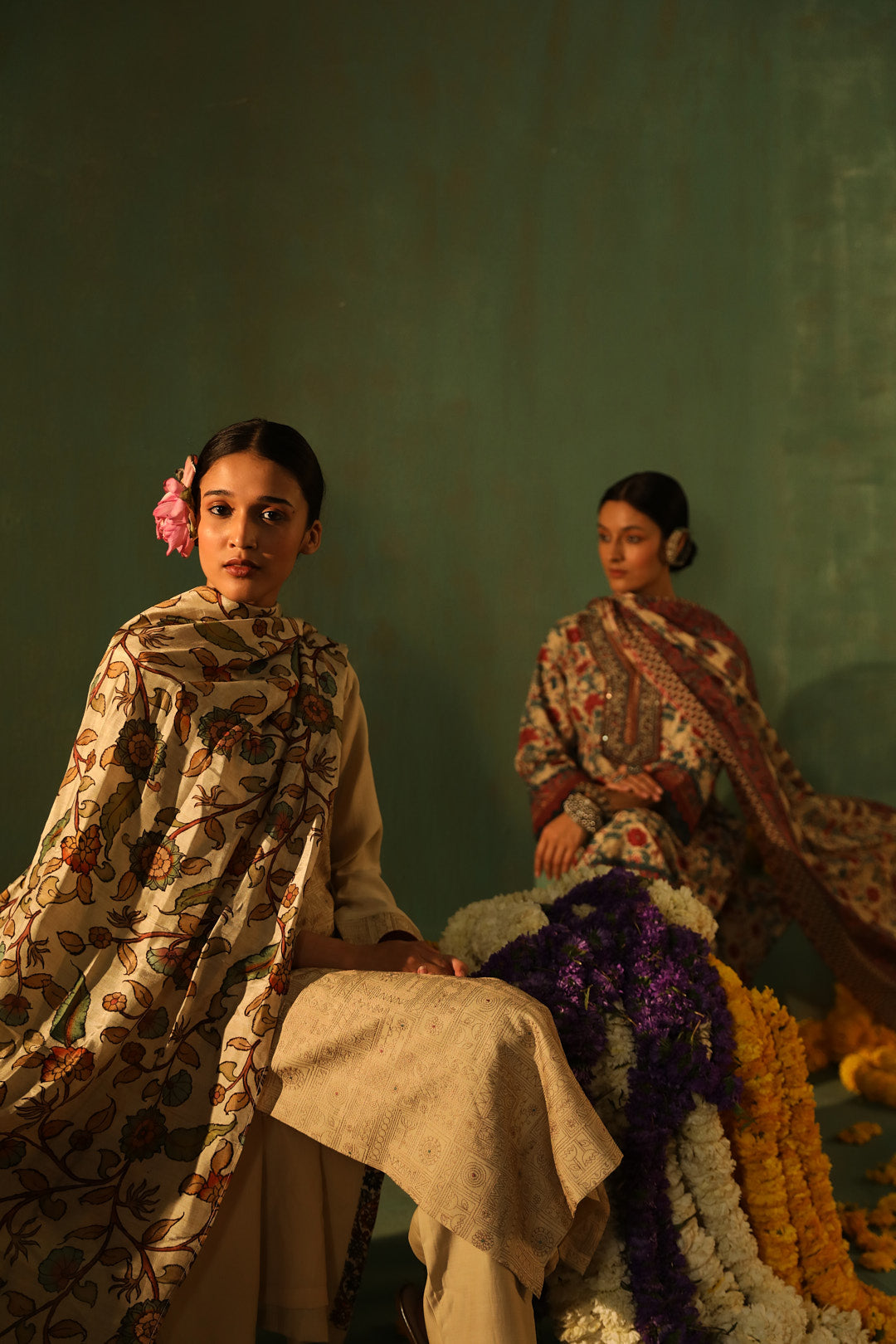 Beige Chanderi Suit Set with Kalamkari Dupatta | HER-335