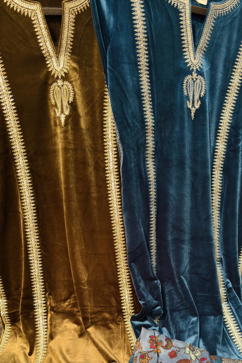 Teal Blue Velvet Suit Set | HER-441