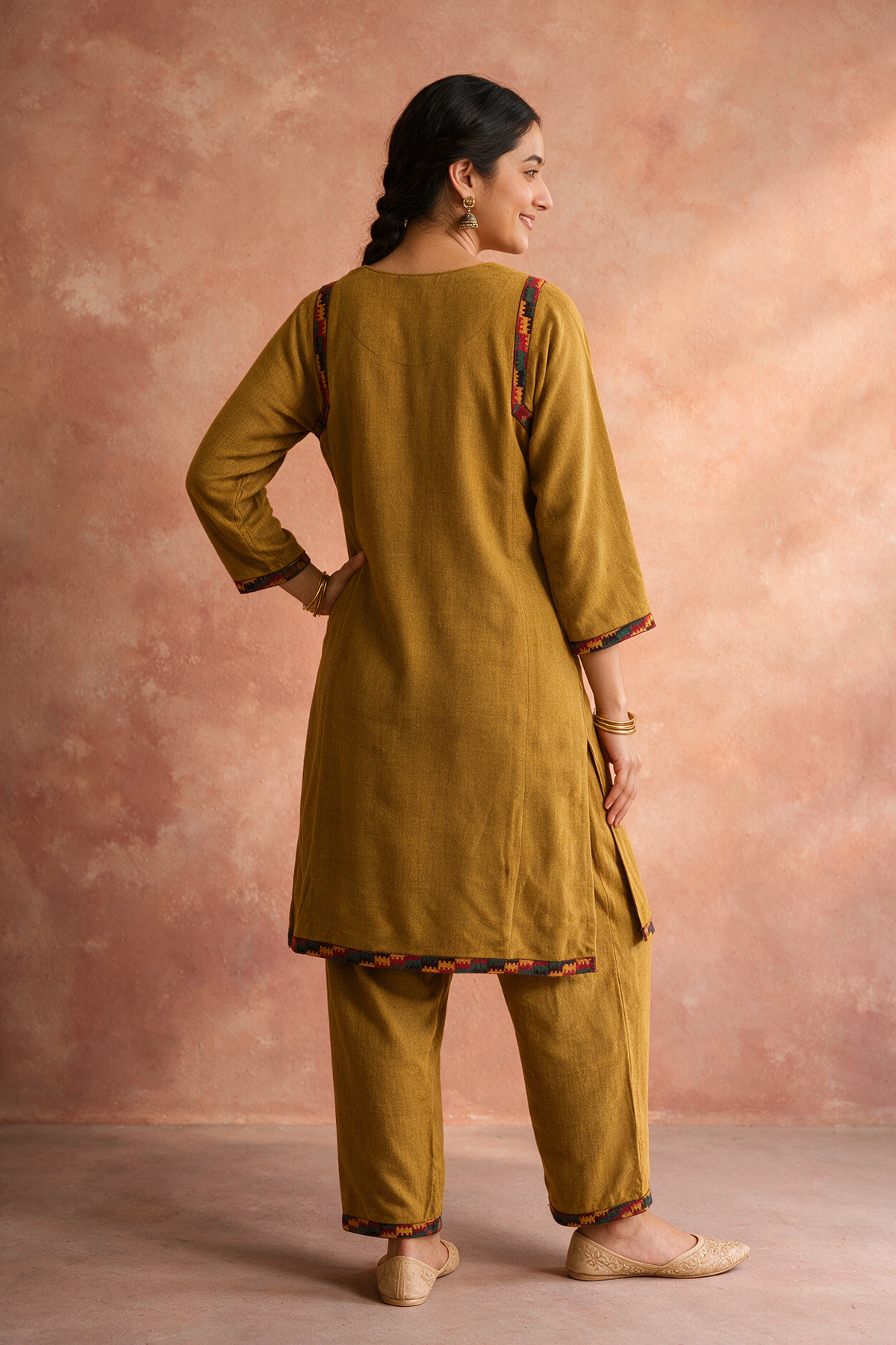 Mustard Yellow Woollen Kurta/Co-ord Set