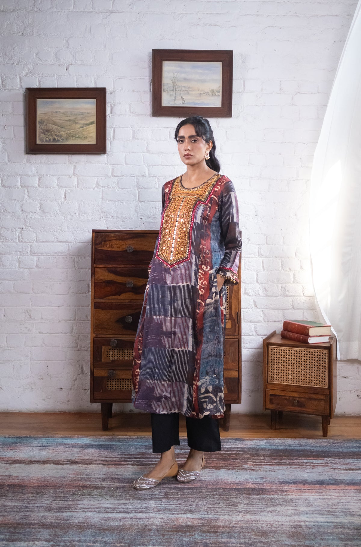 Blue Gajji Silk Embellished Luxe Kurta Set