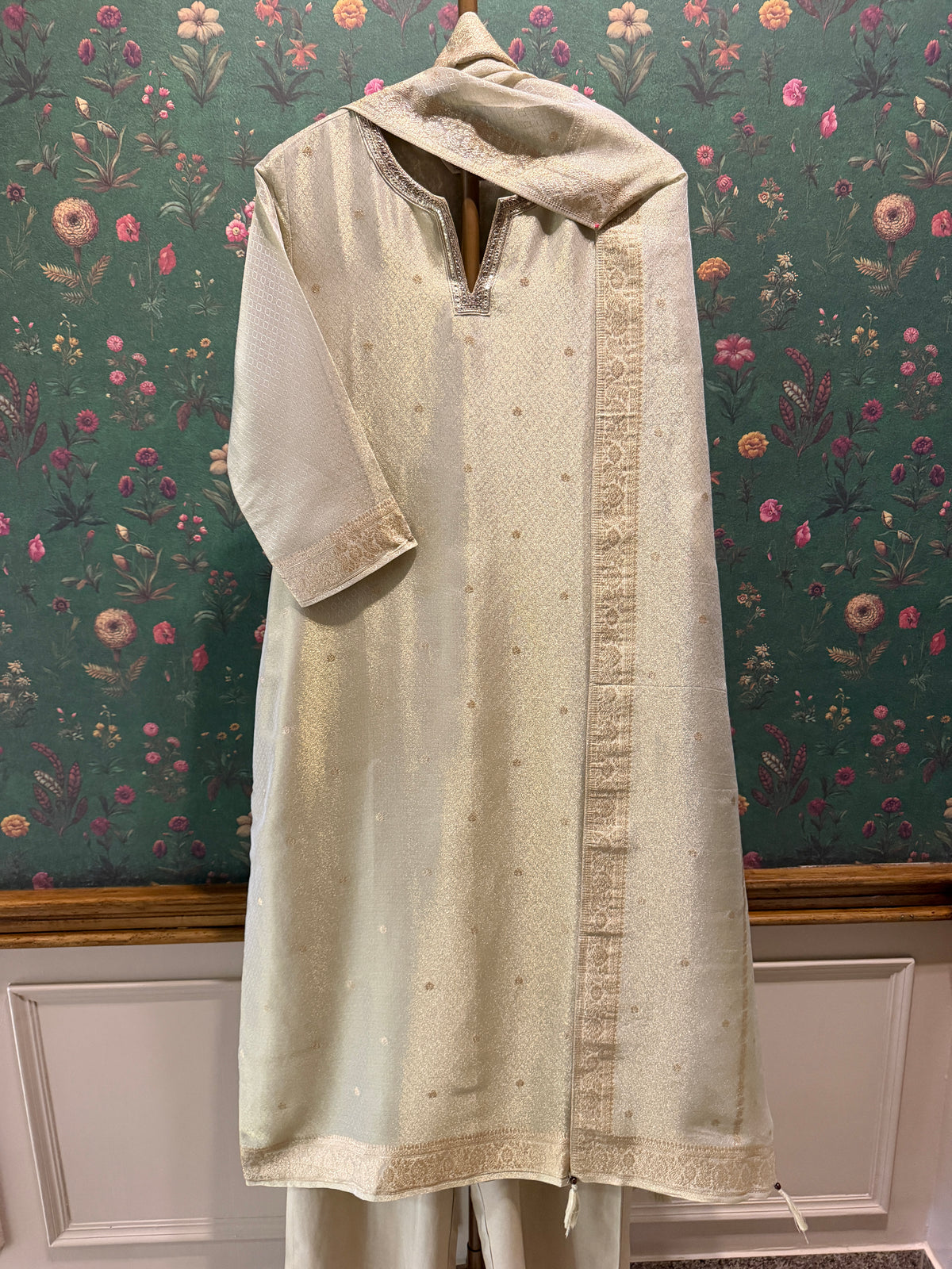 Champagne Gold Dola Silk Suit Set
