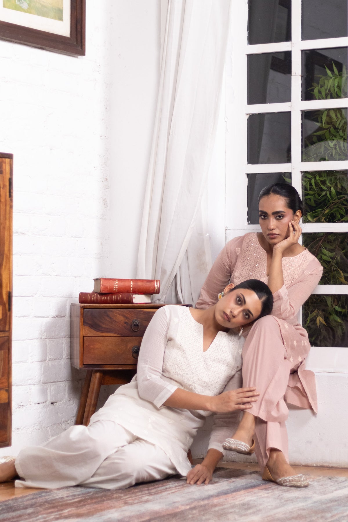 Pastel Pink Mul-Chanderi Kurta Set