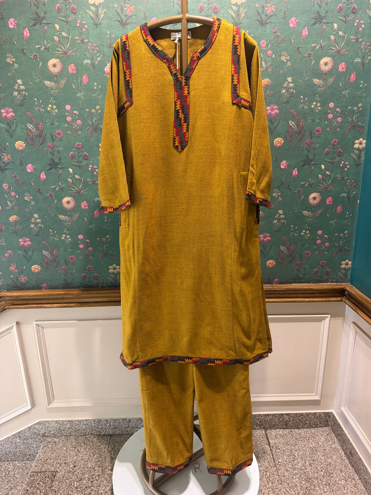 Mustard Yellow Woollen Kurta/Co-ord Set