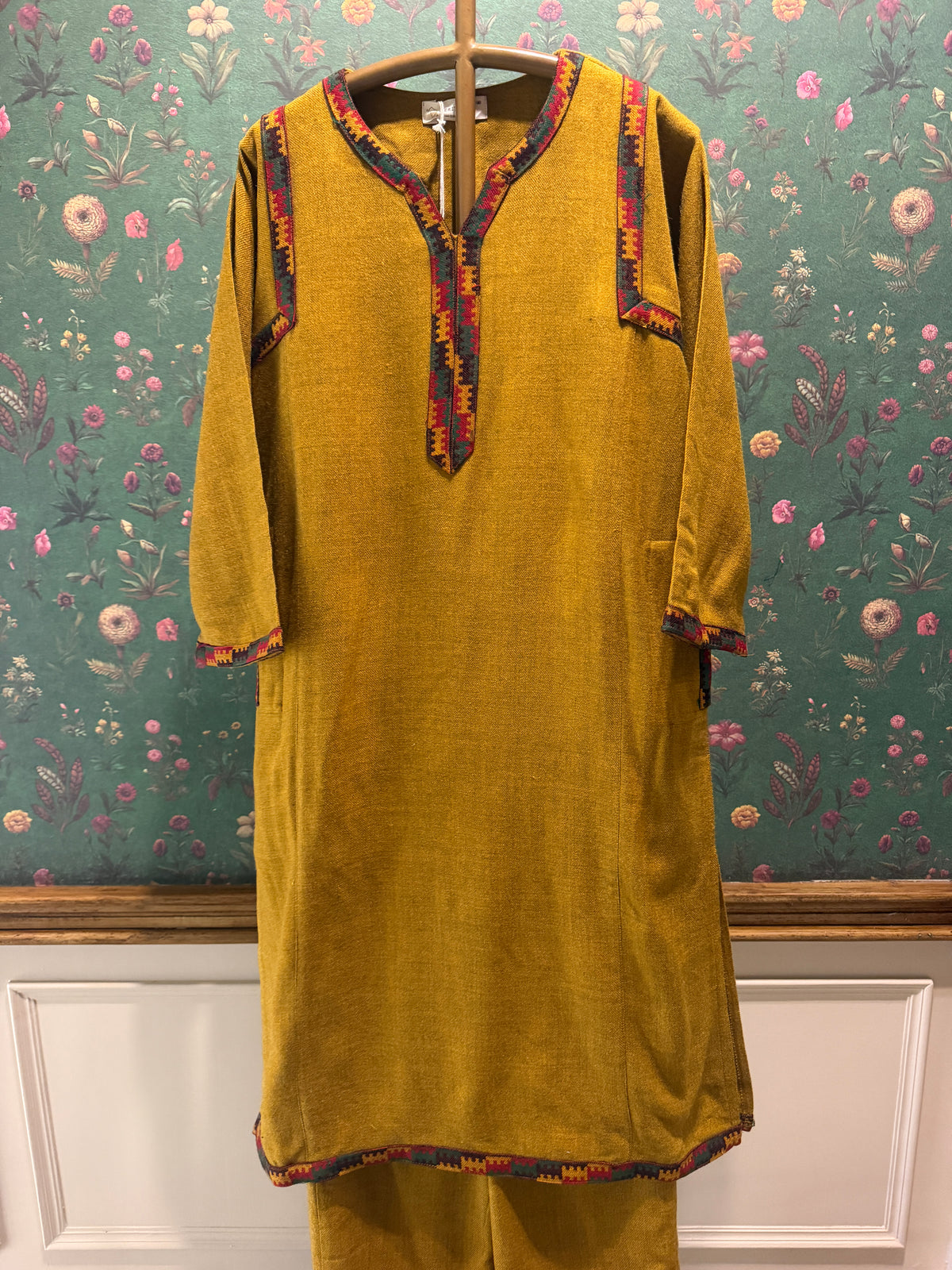 Mustard Yellow Woollen Kurta/Co-ord Set