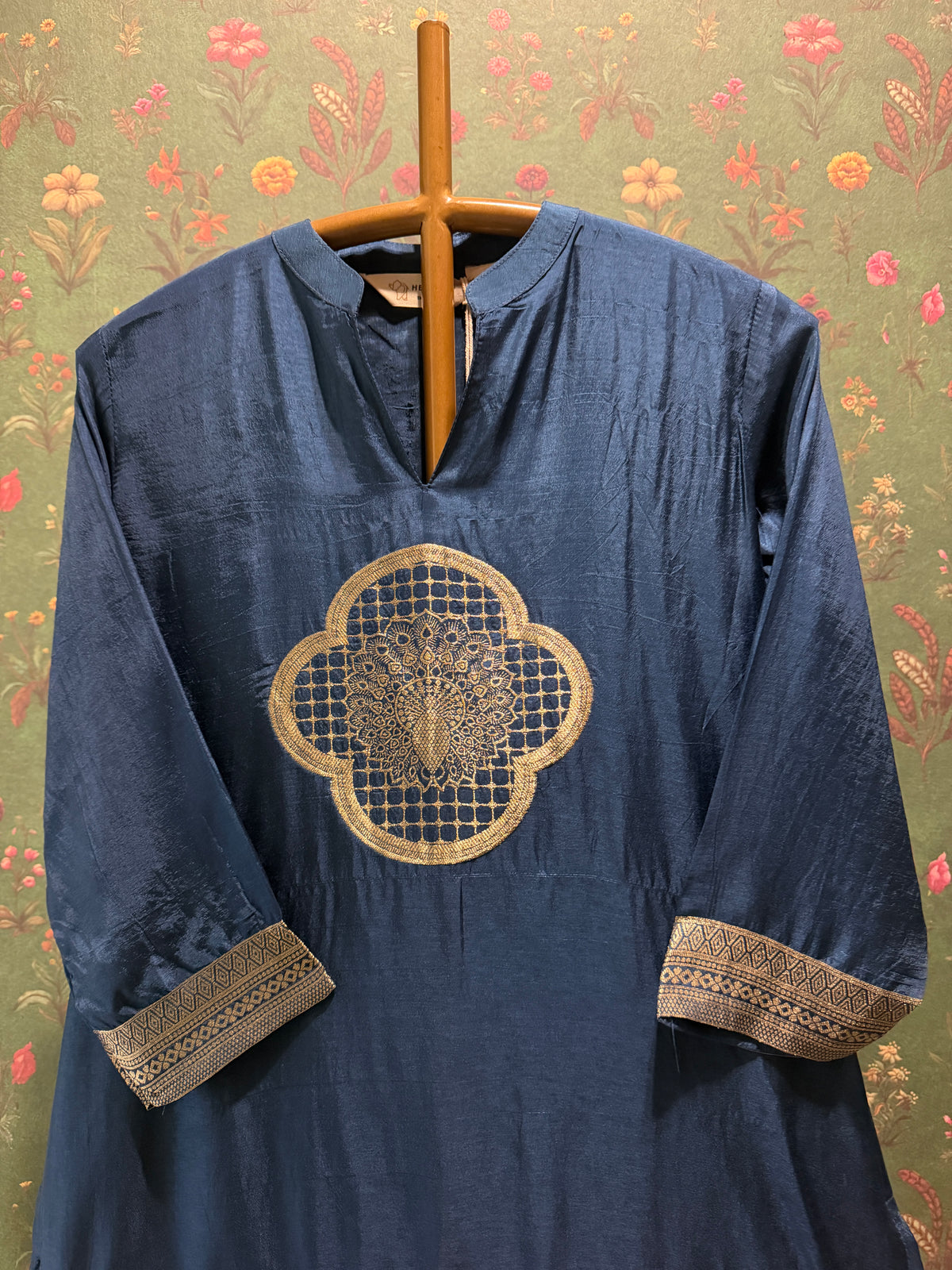 Royal Blue Dola Silk Festive Kurta/Co-ord Set