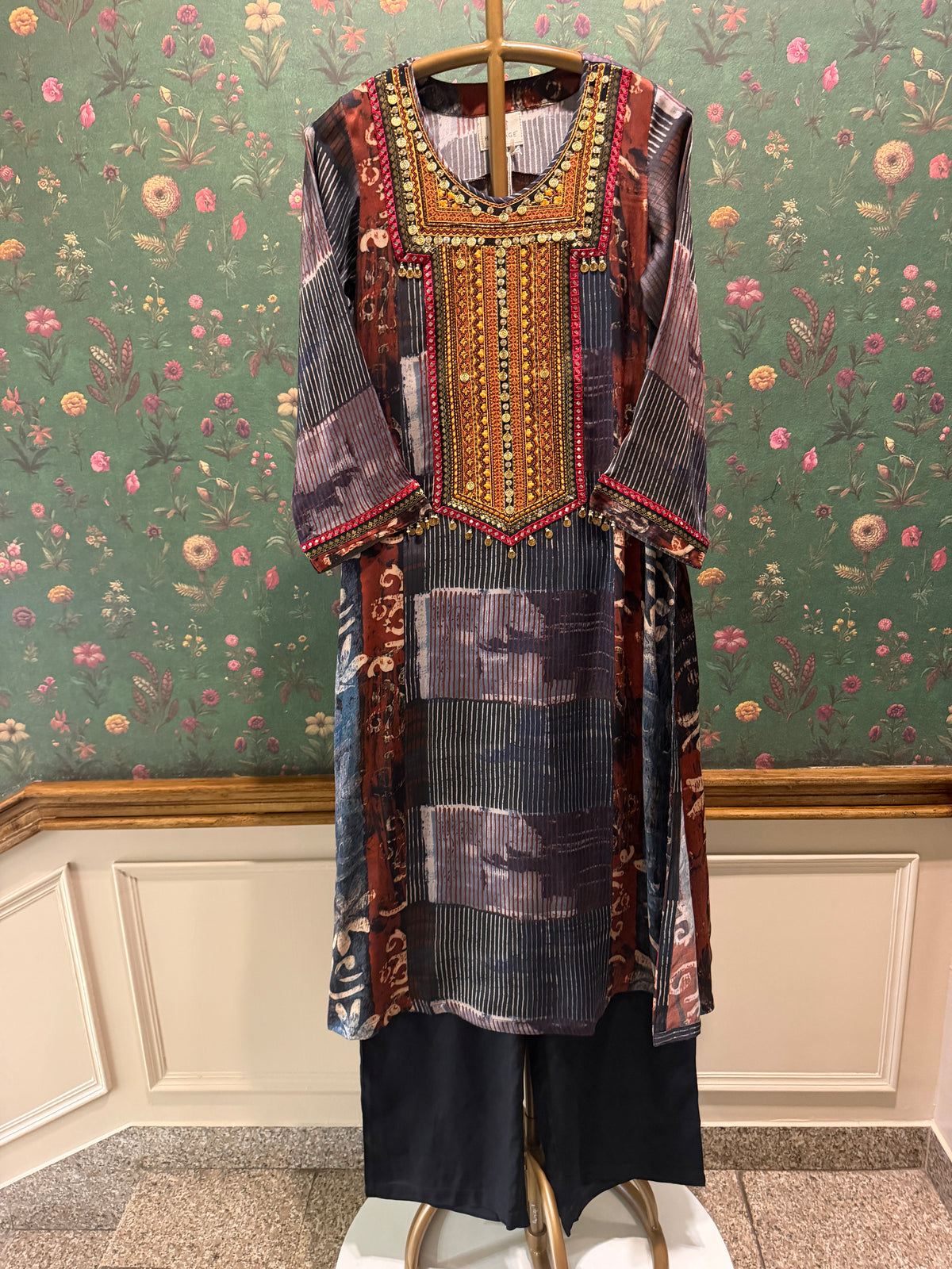Blue Gajji Silk Embellished Luxe Kurta Set