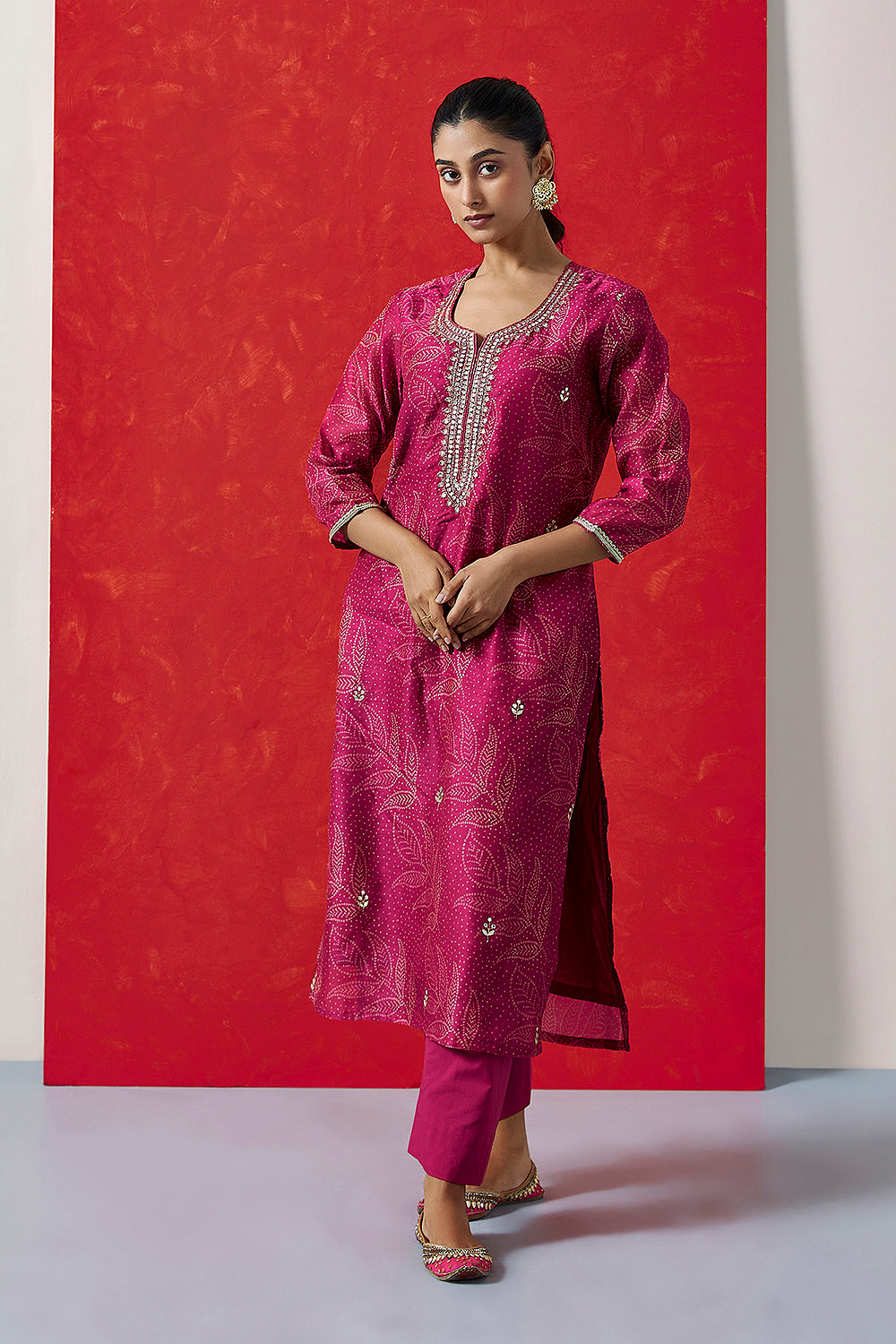 Pink Chanderi Suit Set | HER-412