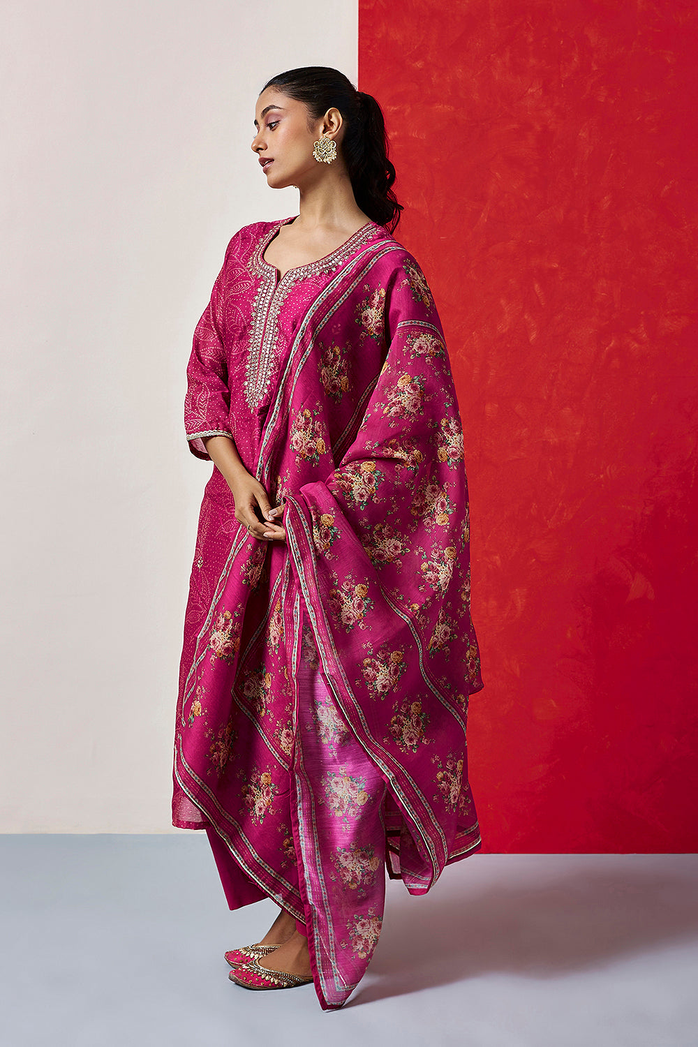 Pink Chanderi Suit Set | HER-412