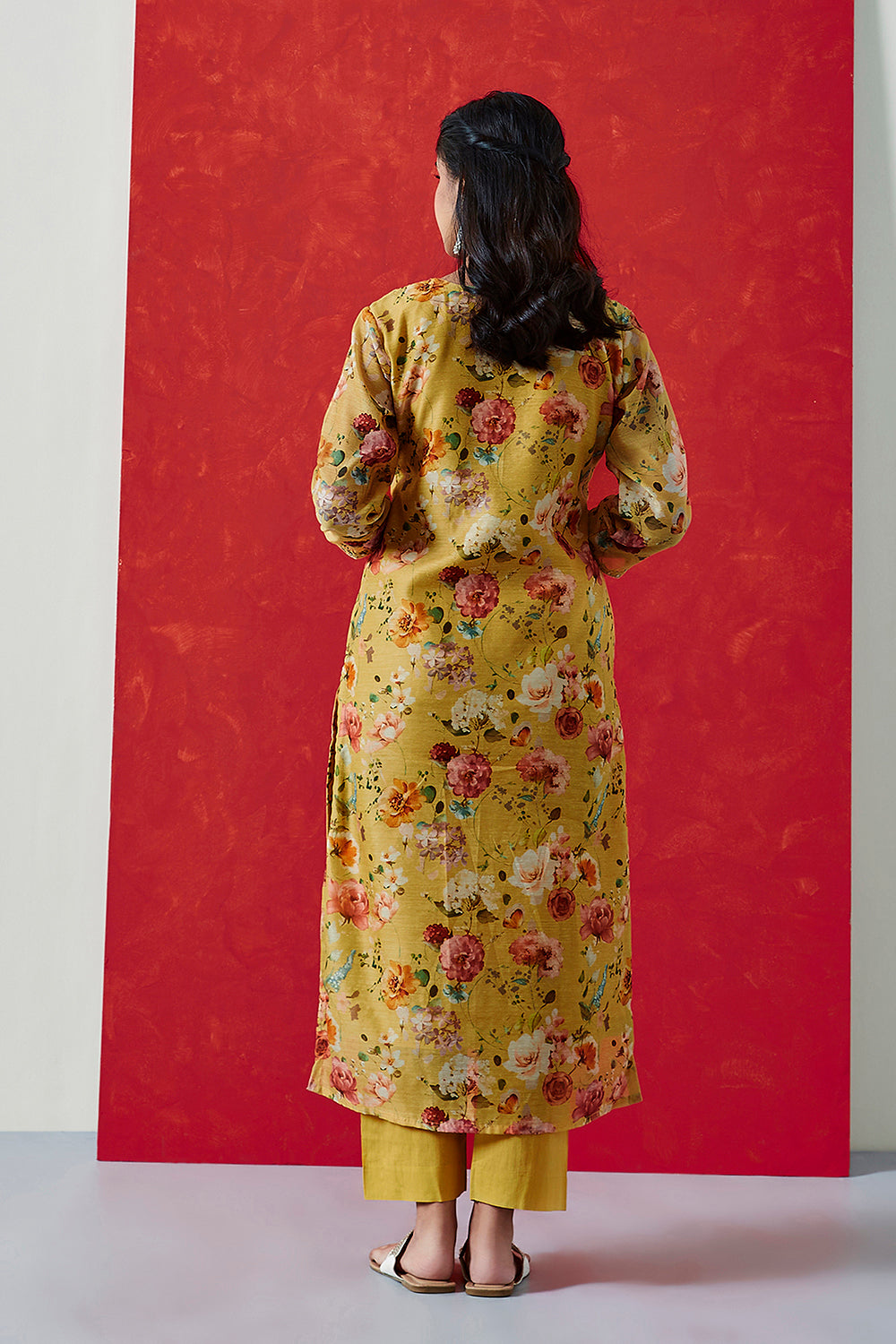 Yellow Chanderi Suit Set | HER-407