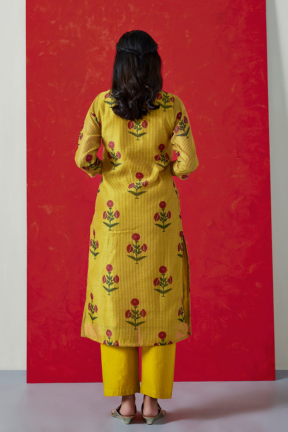 Mustard Chanderi Suit Set | HER-395