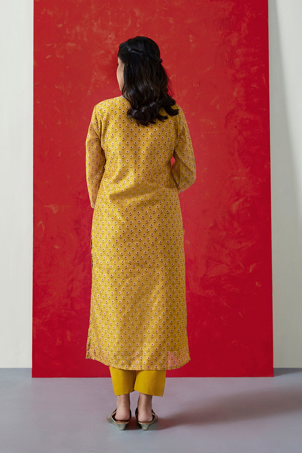 Yellow Chanderi Suit Set | HER-410