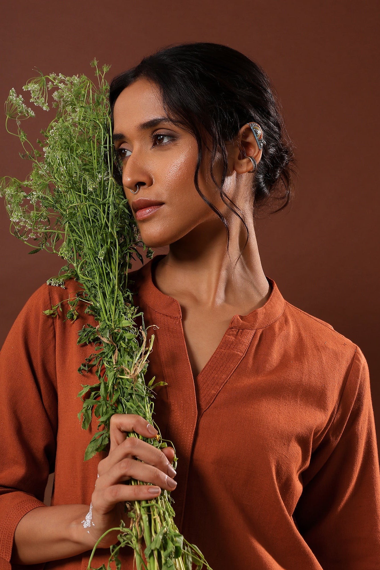 Earthy Rust Minimal Kurta/Co-ord Set | HER-527
