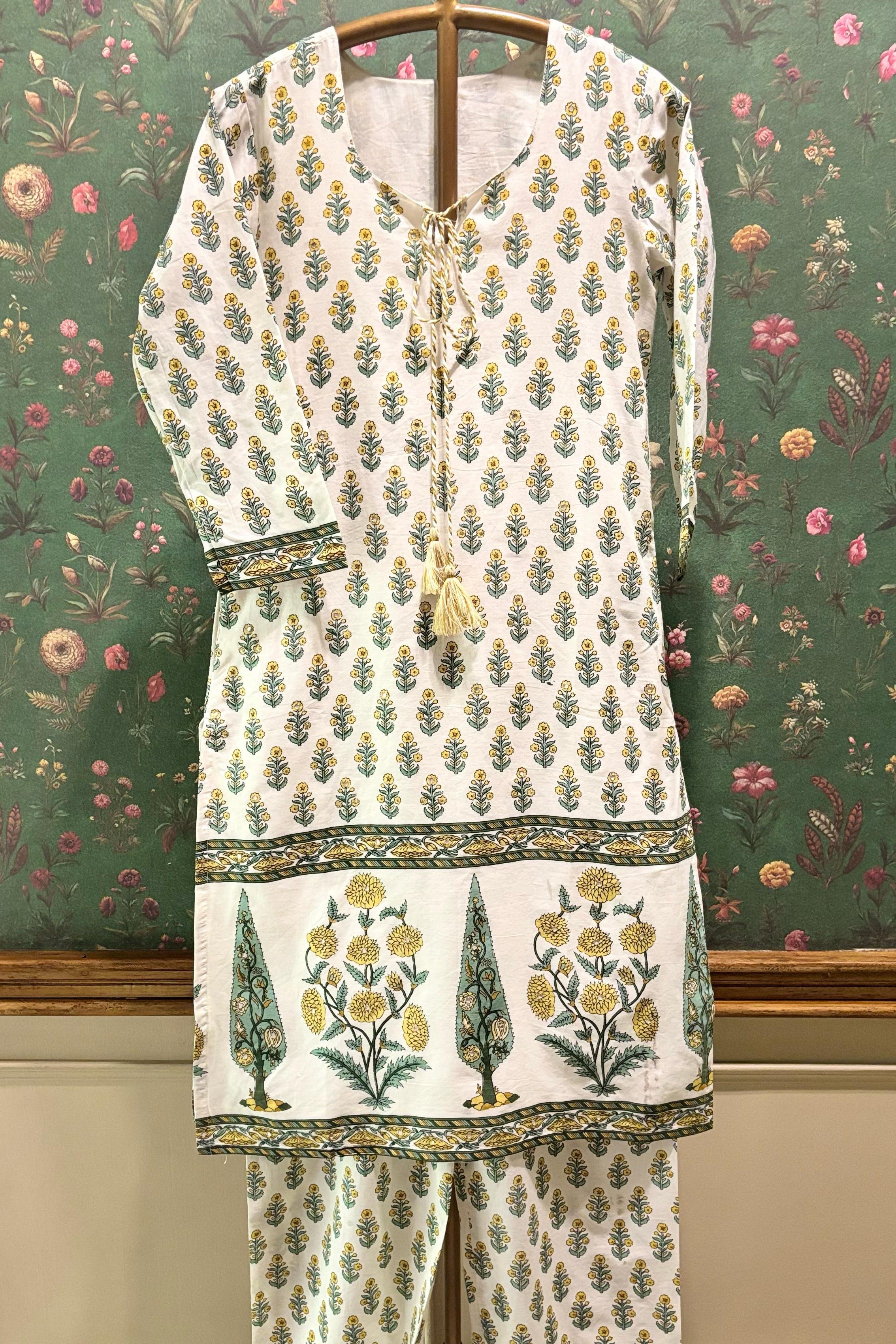 Tassel Bloom Yellow Co-ord/Kurta Set | HER-566