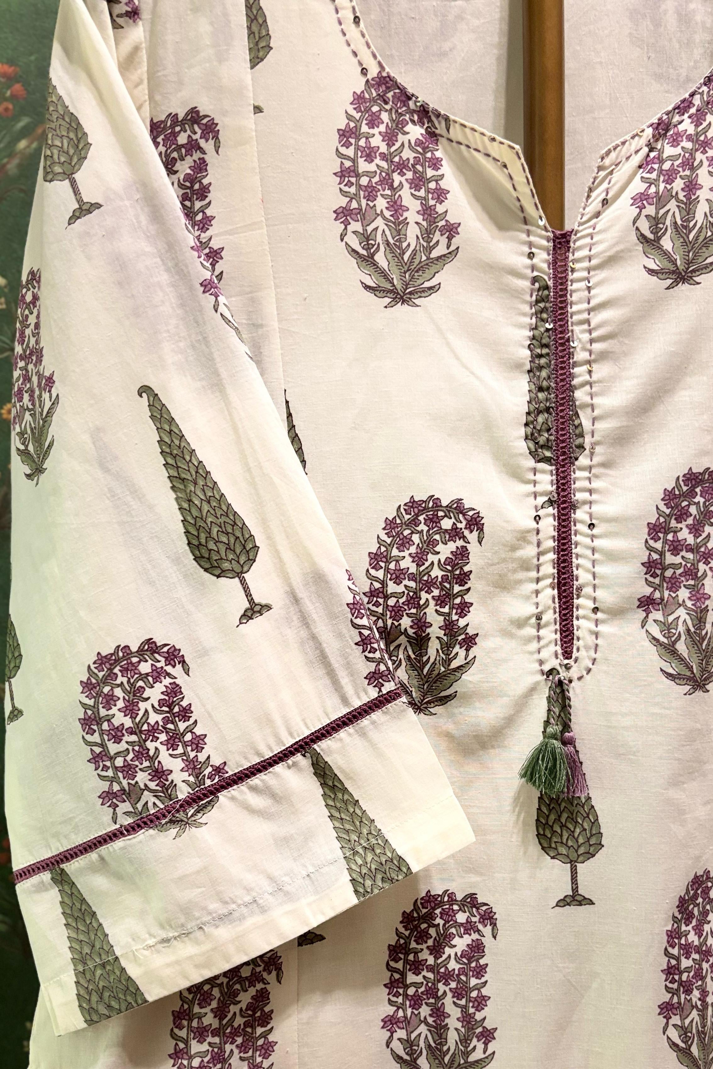 Paisley Hand-block Cotton Kurta/Co-ord Set