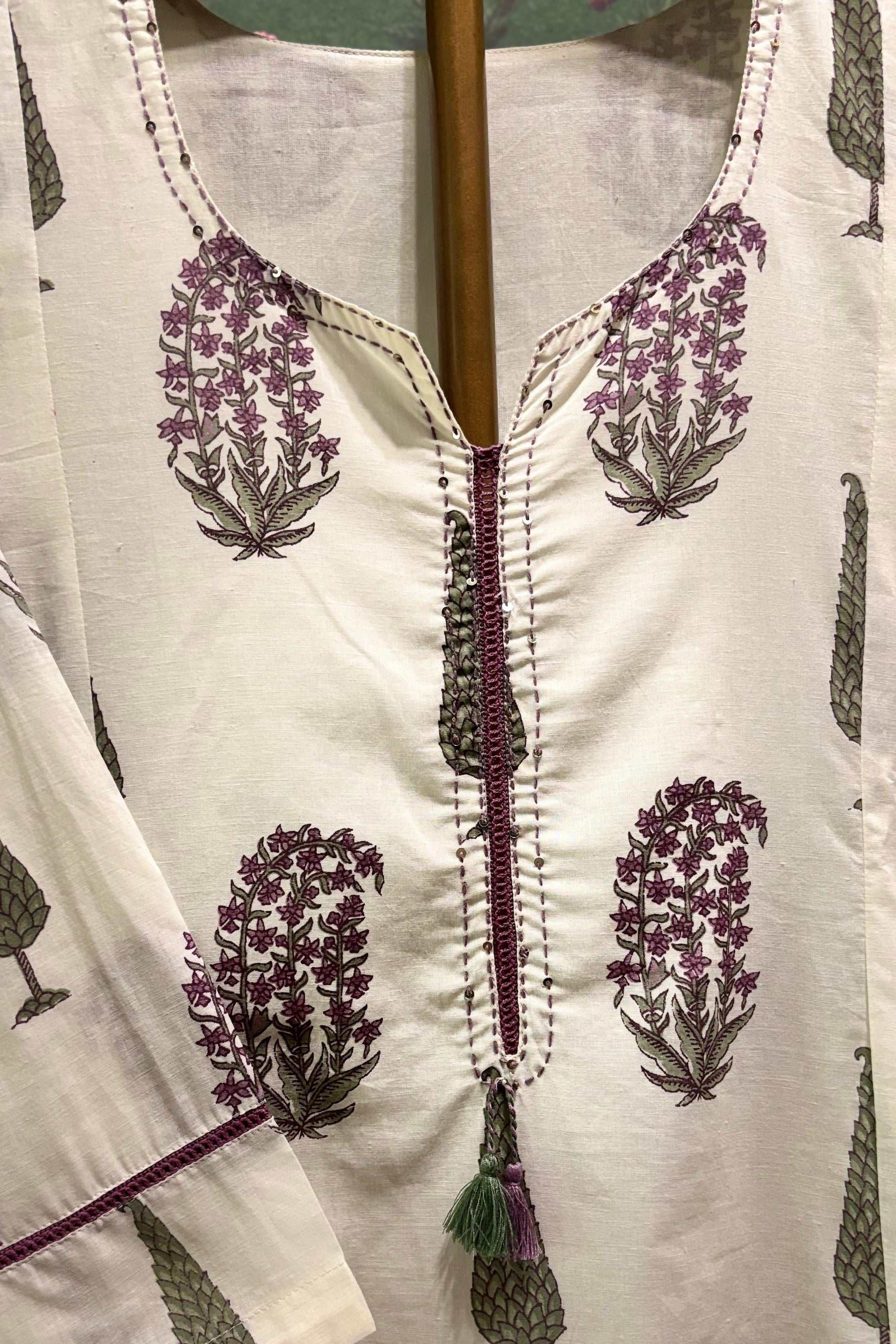 Paisley Hand-block Cotton Kurta/Co-ord Set