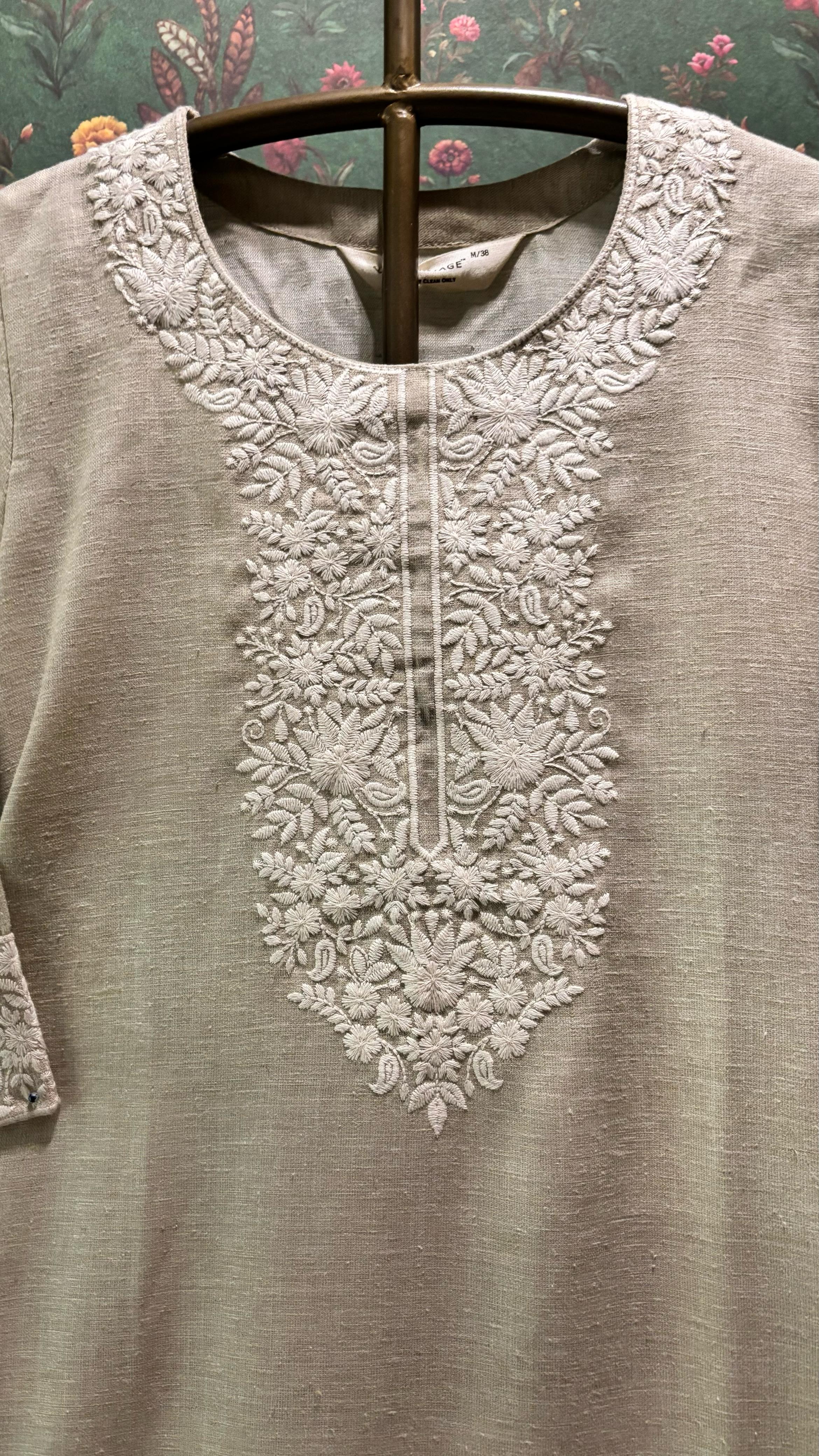 Beige/Fawn Cotton Linen Kurta/Co-ord Set | HER-517