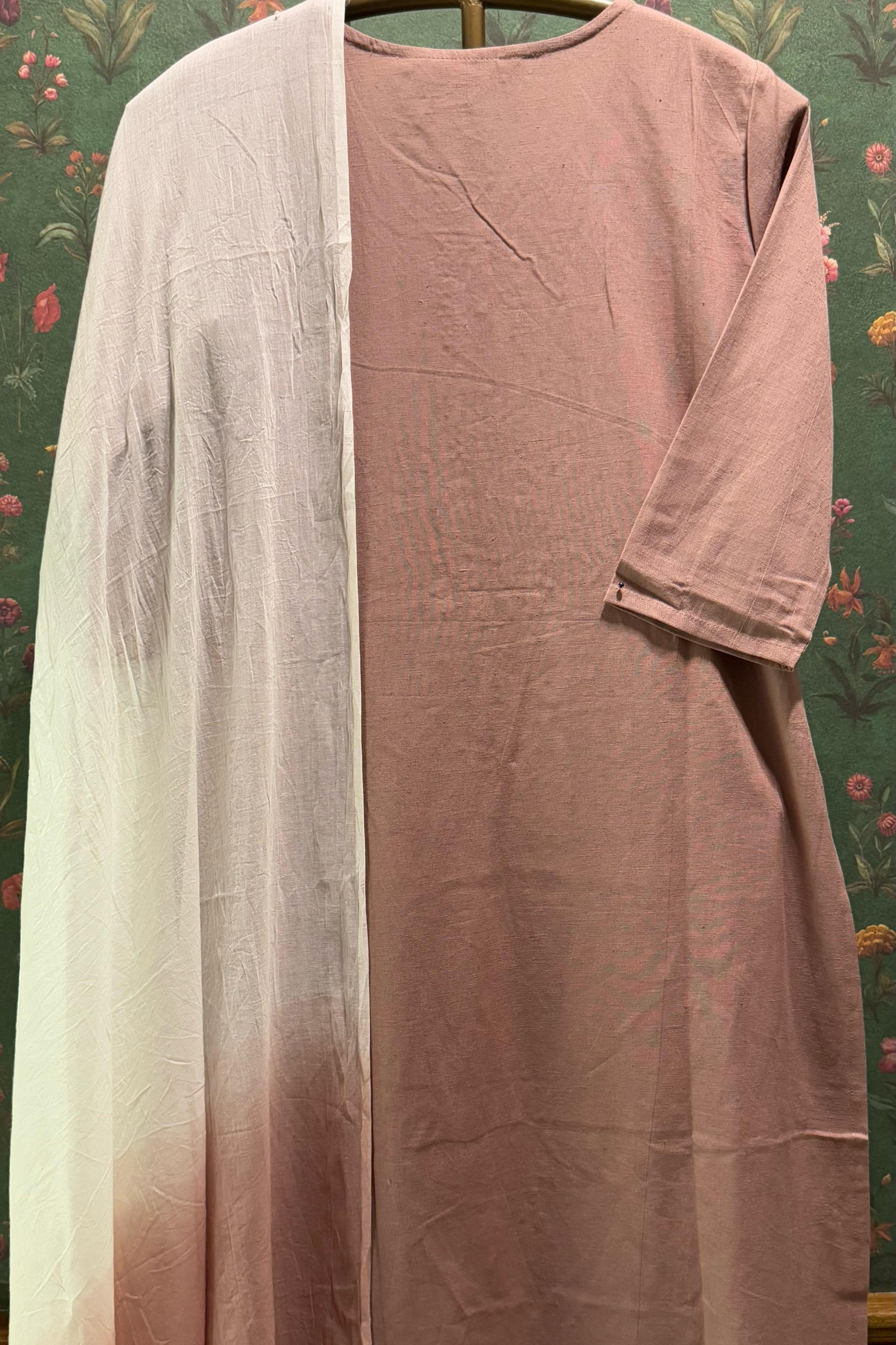 Pastel Pink Chikankari Suit Set | HER-522
