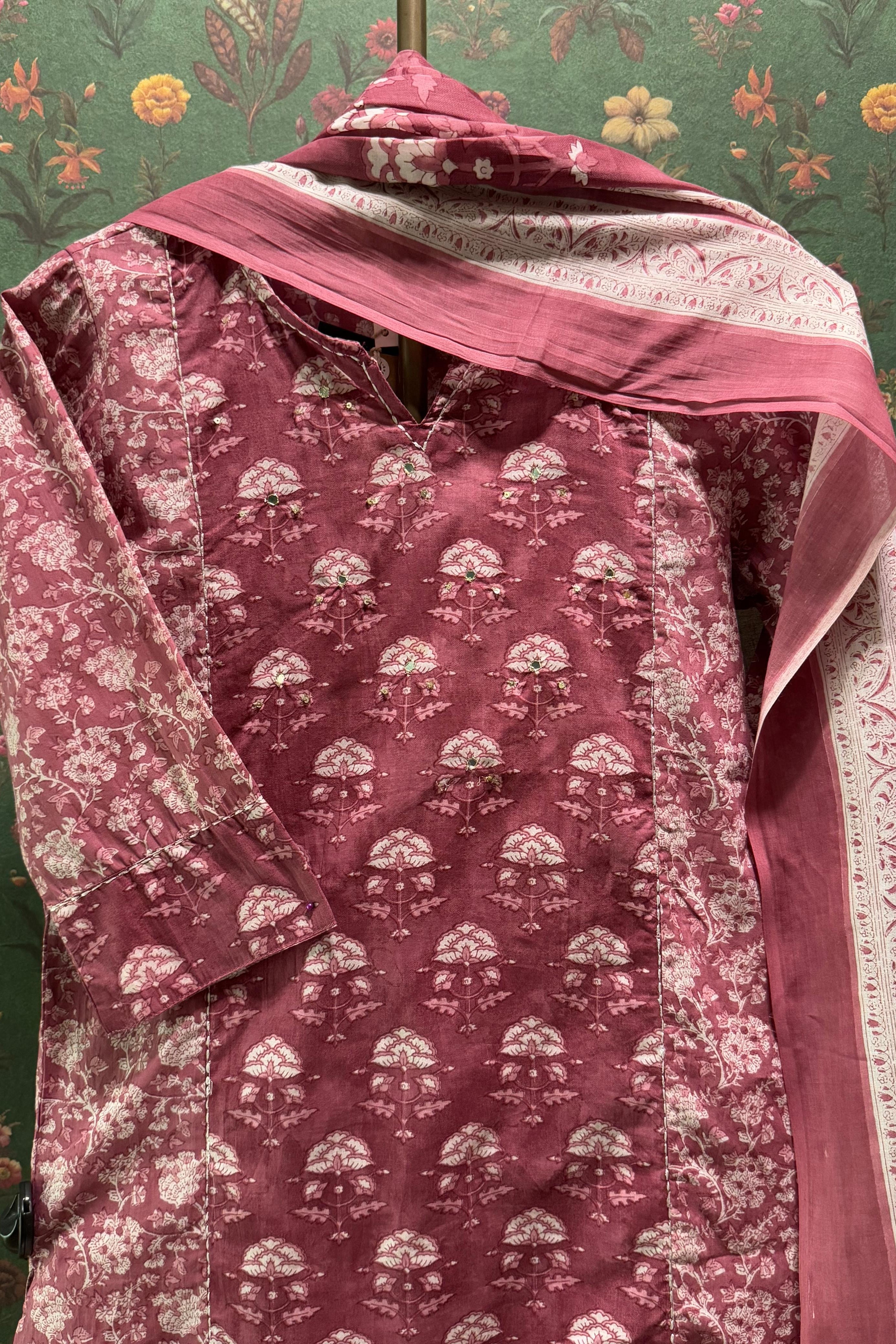 Pink Cotton Suit Set