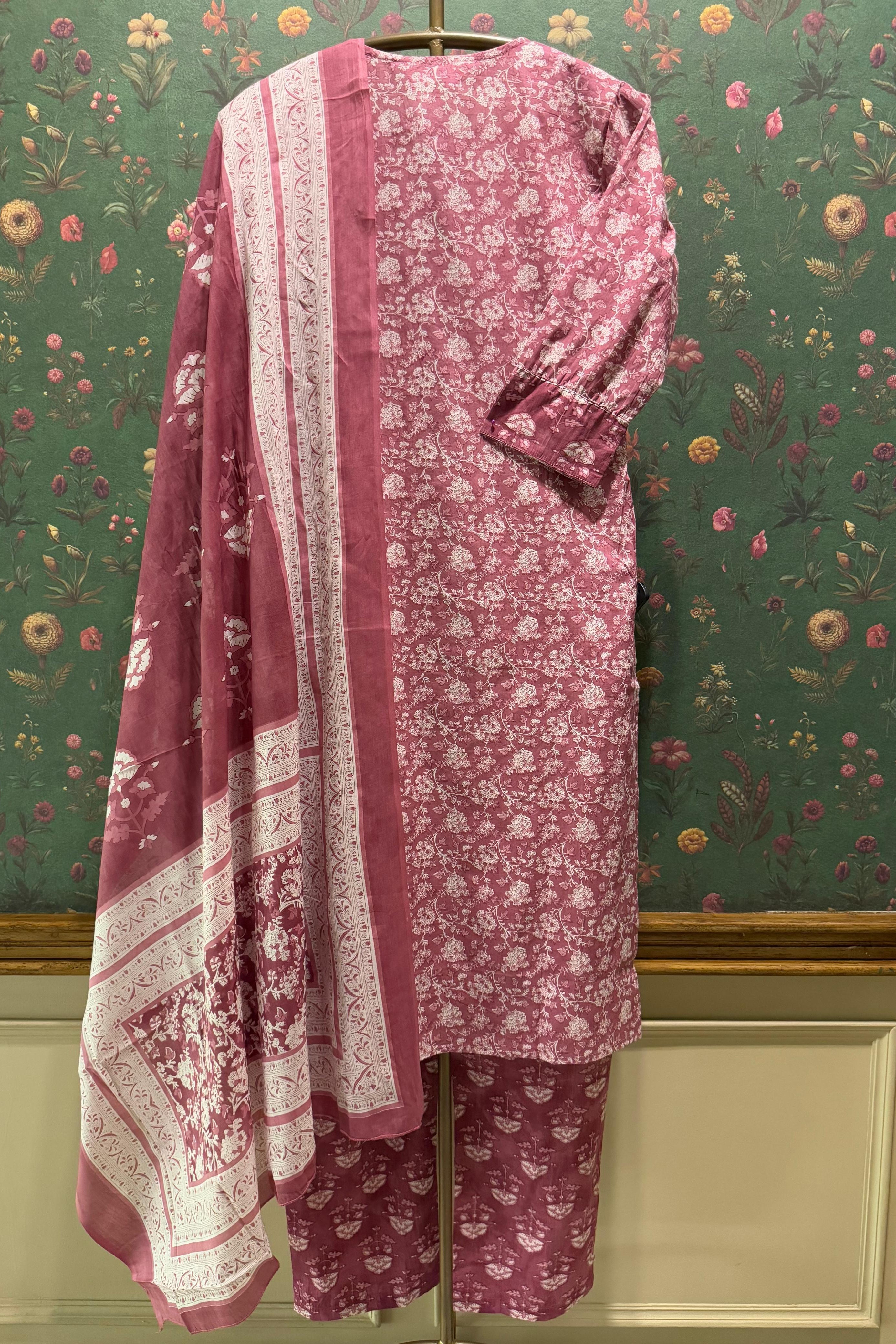 Pink Cotton Suit Set