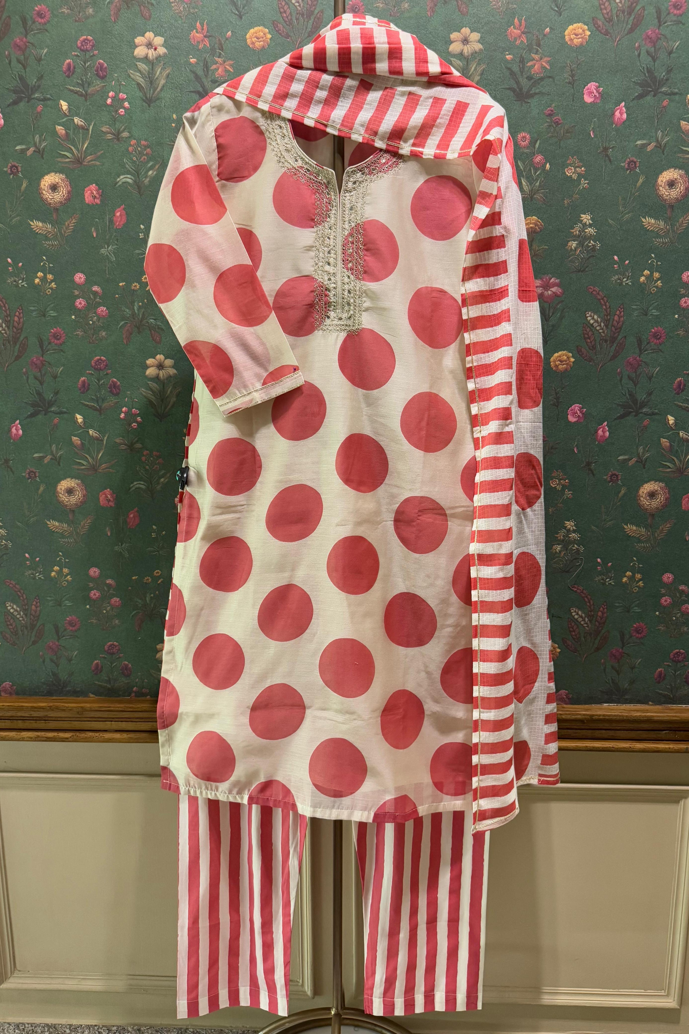 Blush Pink Polka Dots Suit Set