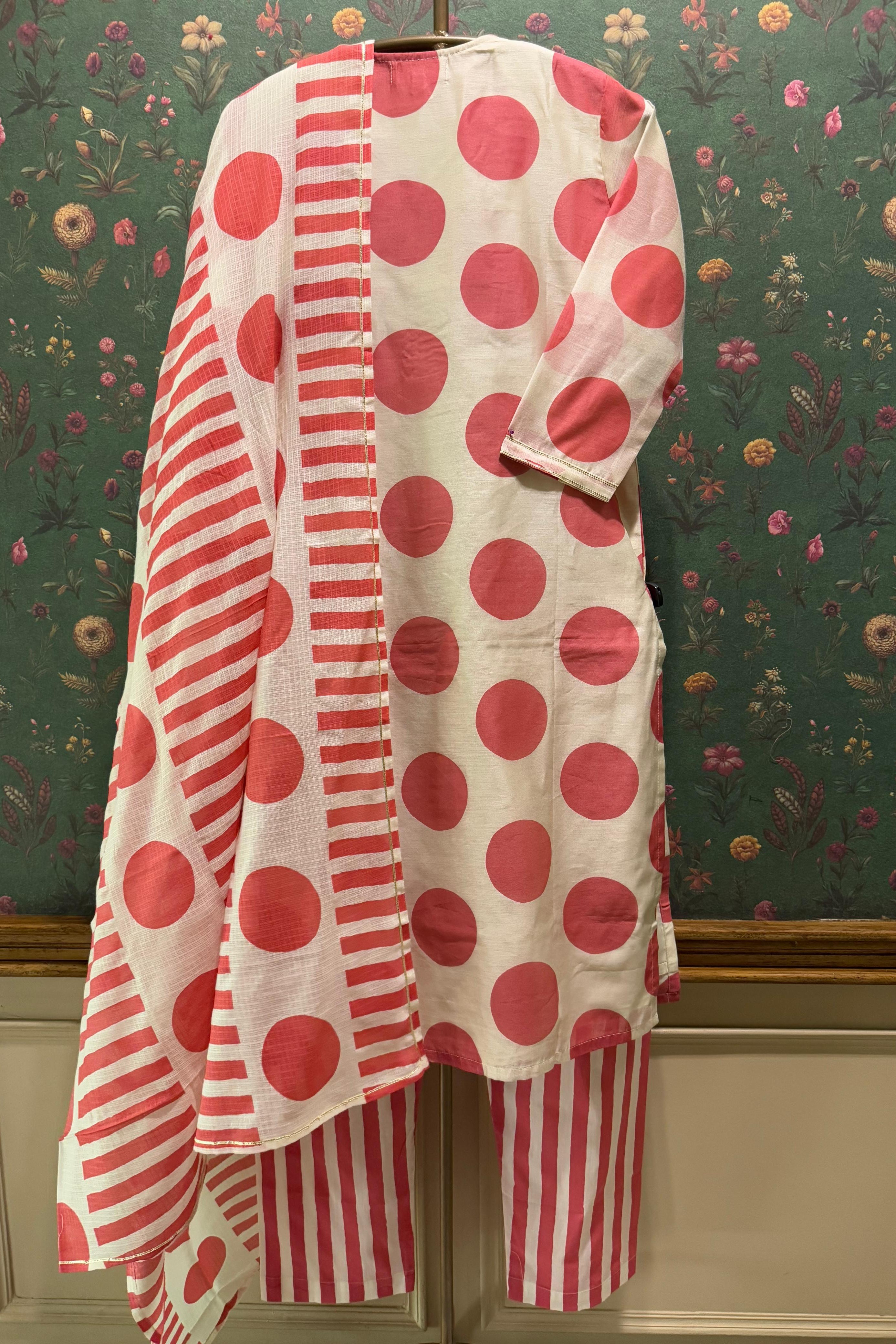 Blush Pink Polka Dots Suit Set