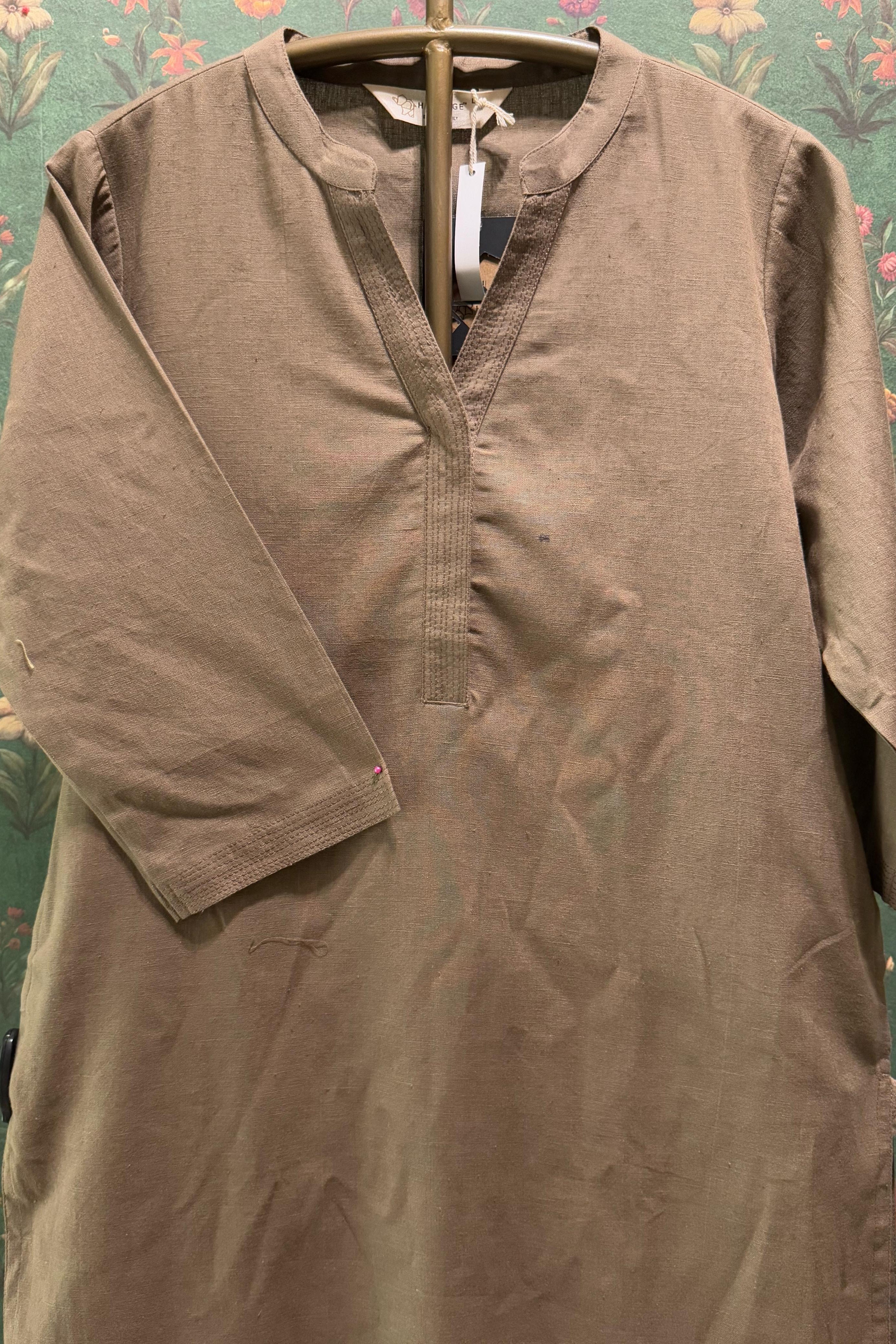 Mocha Brown Minimal Kurta/Co-ord Set | HER-527