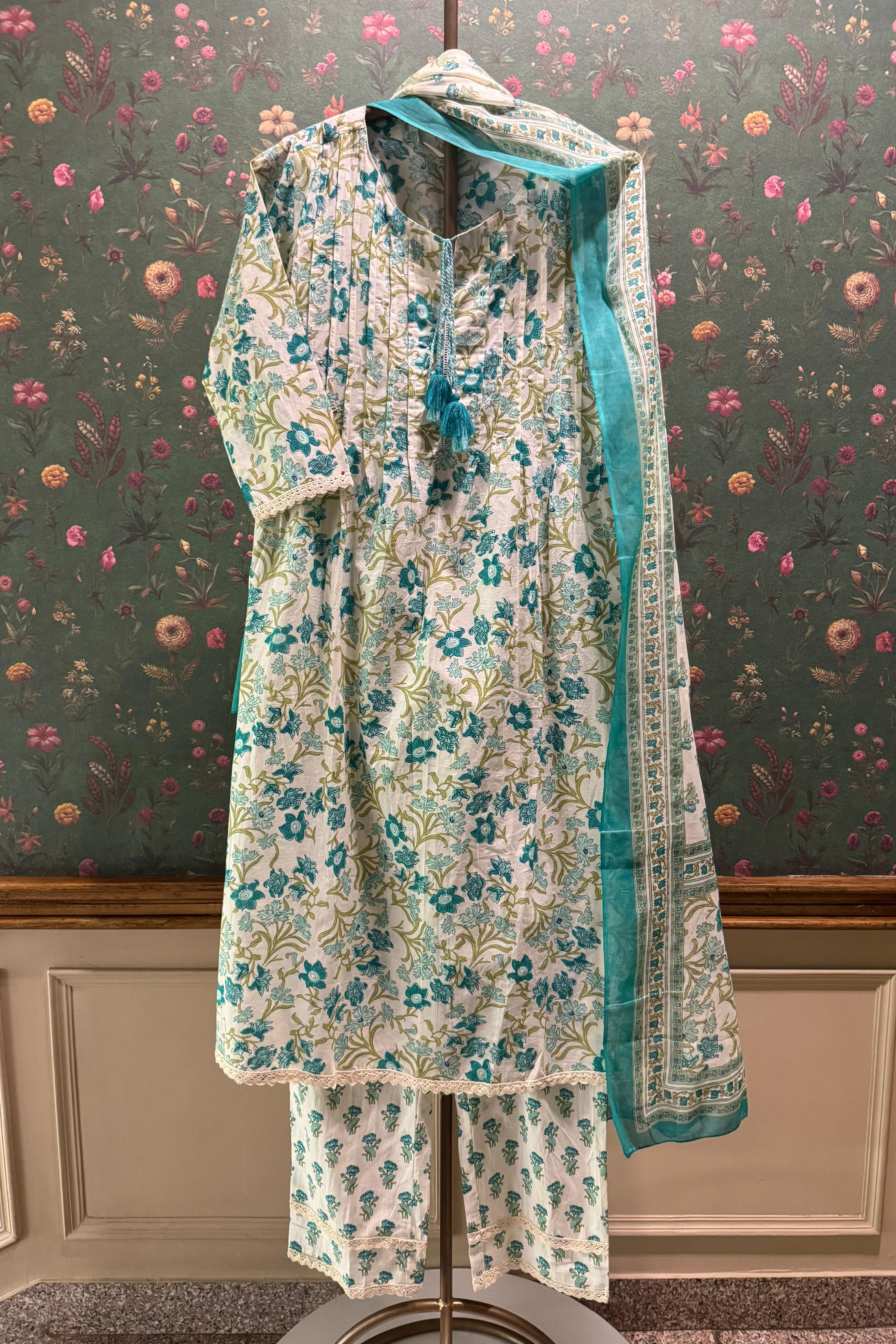 Mint Meadow Floral Suit Set