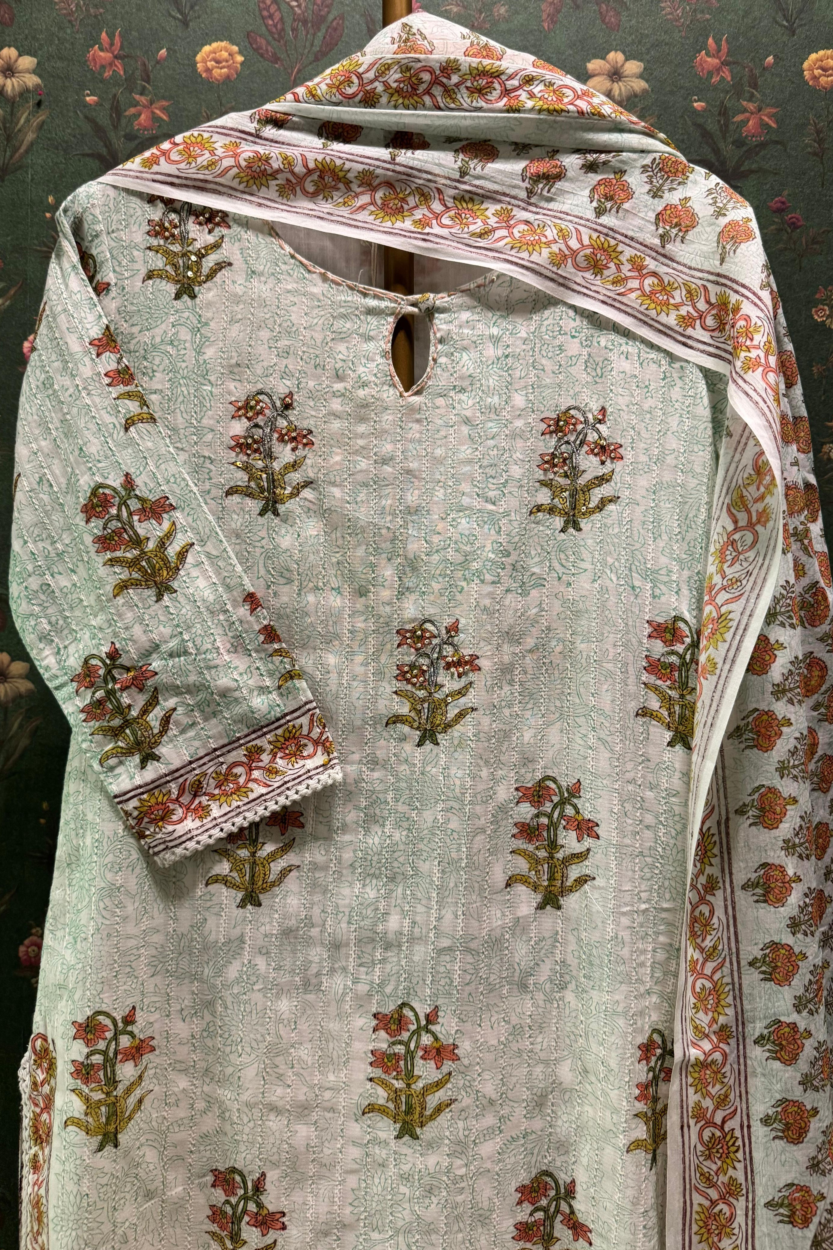 Gul Handblock Cotton Suit Set