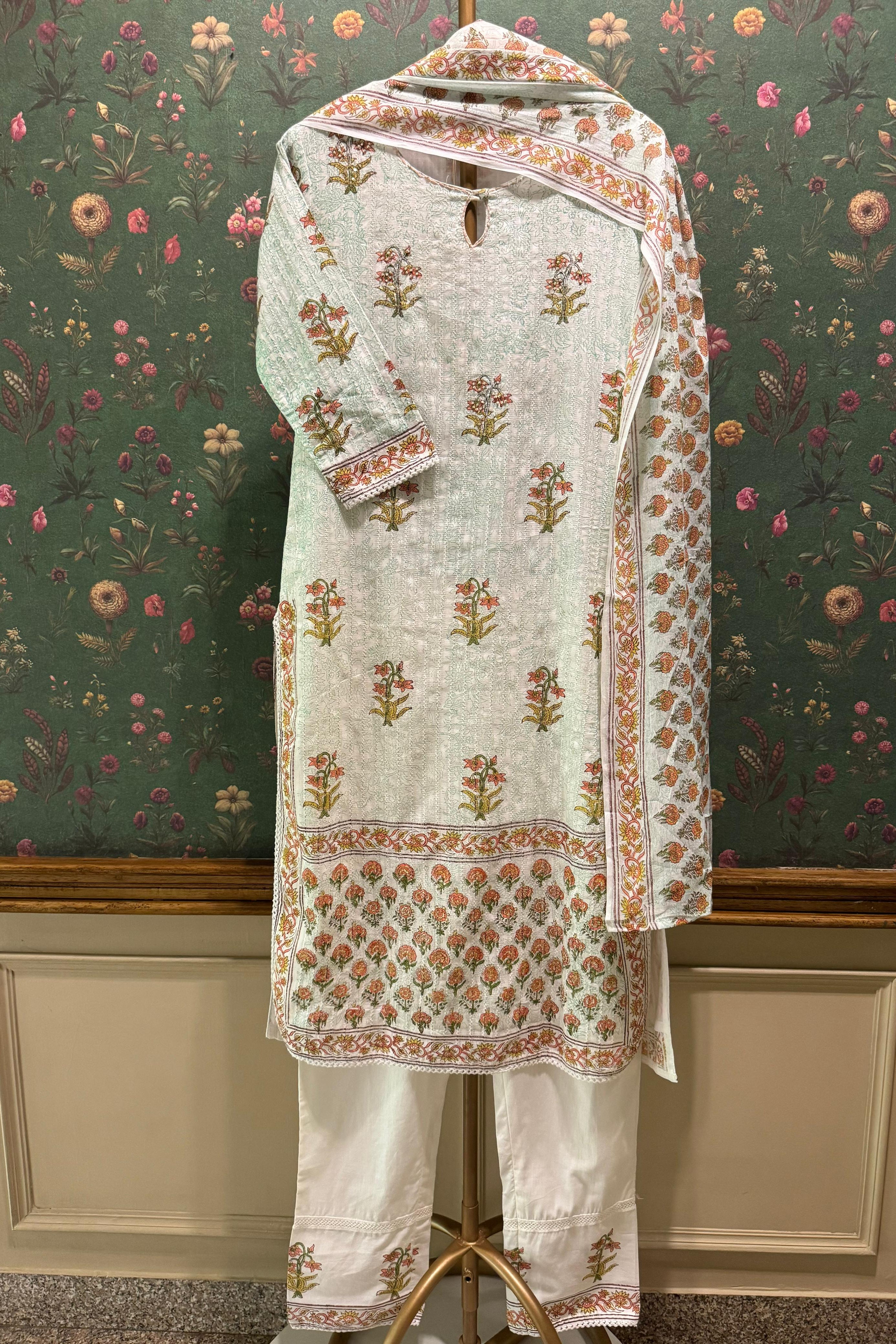 Gul Handblock Cotton Suit Set