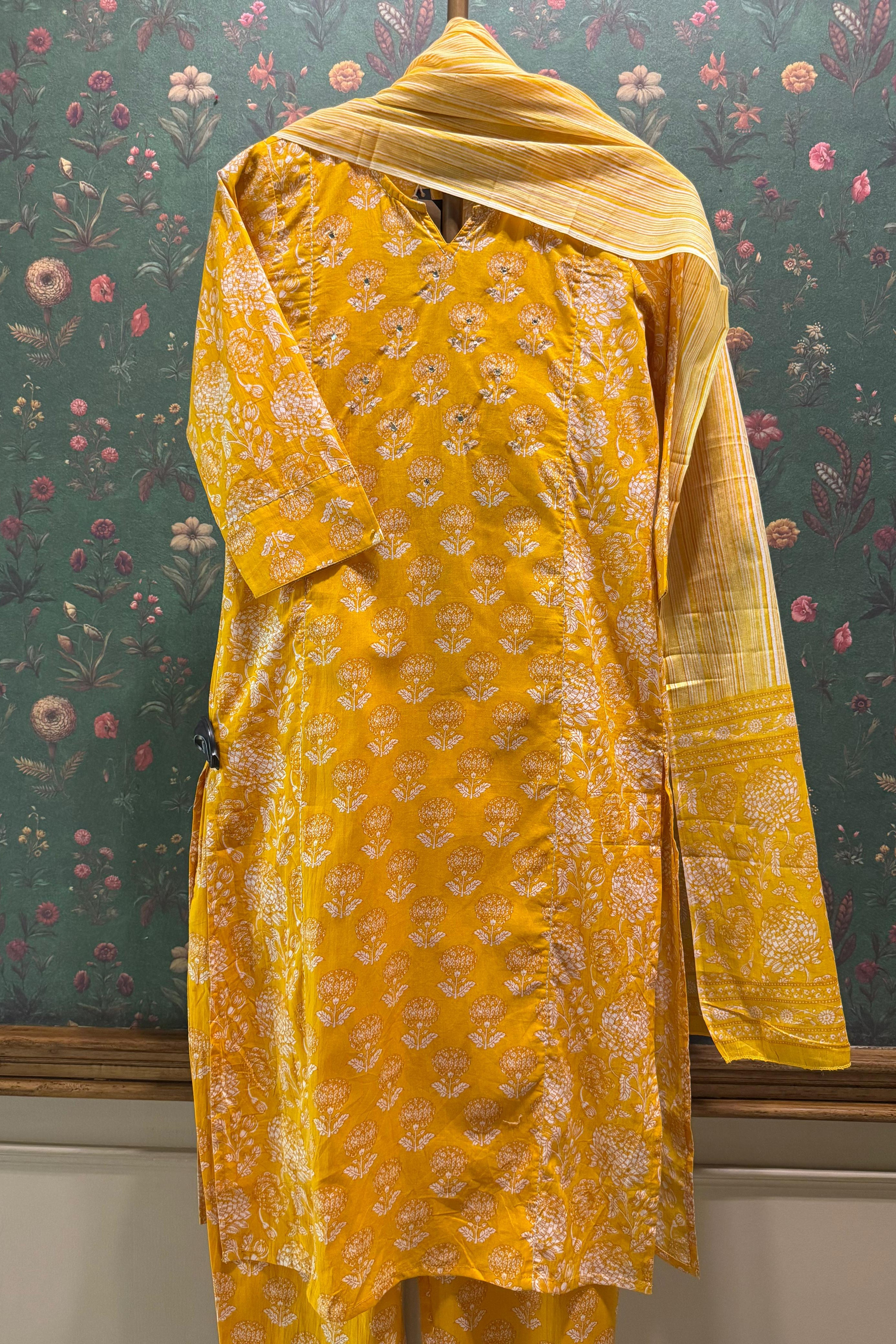 Marigold Heritage Cotton Suit Set | HER-381