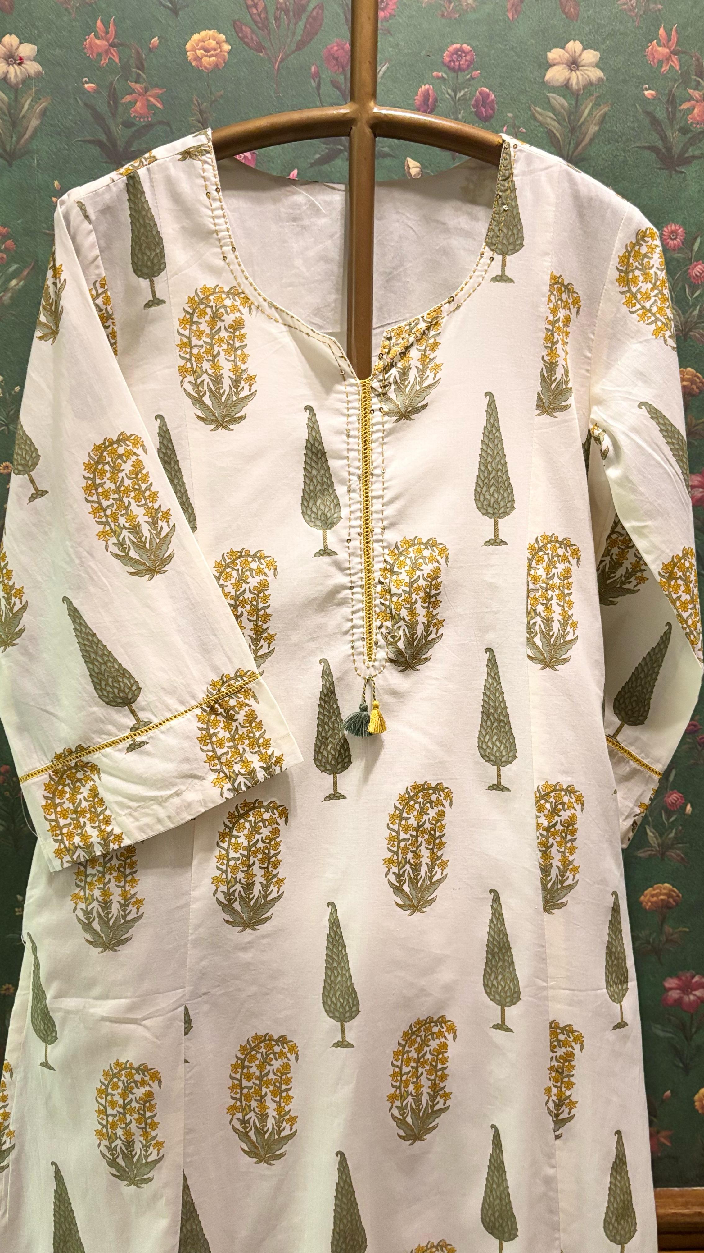 Paisley Hand-block Cotton Kurta/Co-ord Set