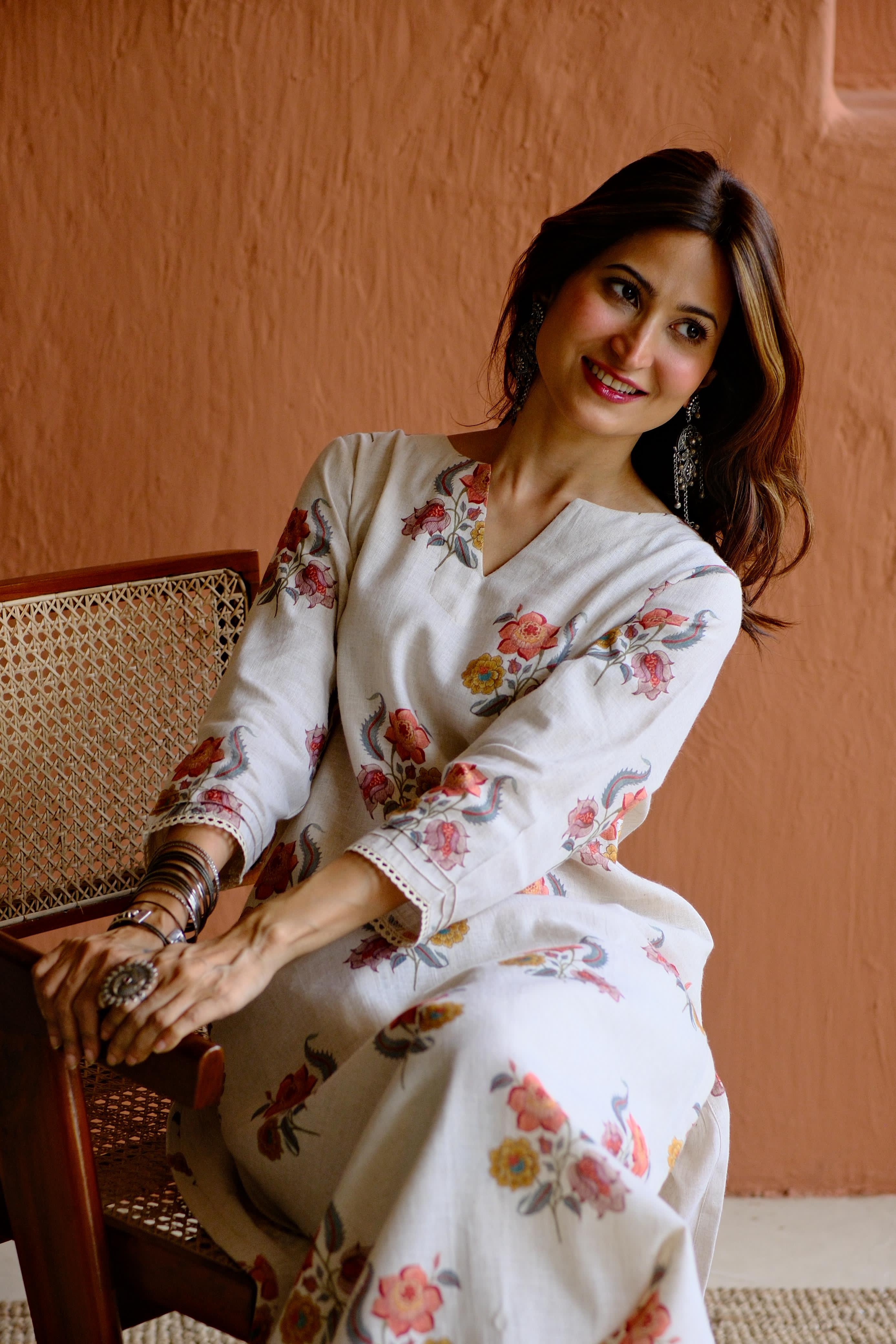 Gulbagh Pure Linen Co-ord/Kurta Set