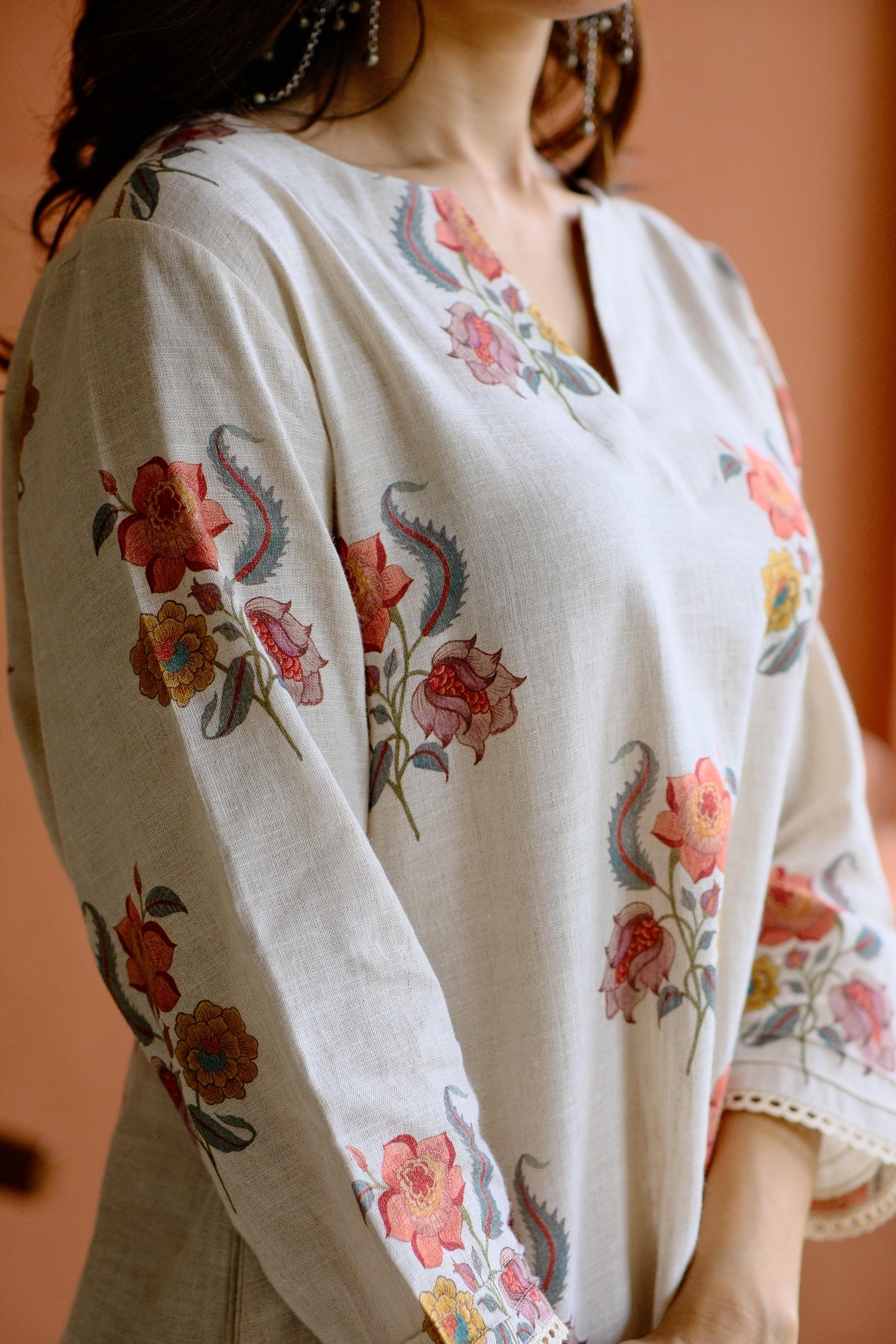 Gulbagh Pure Linen Co-ord/Kurta Set