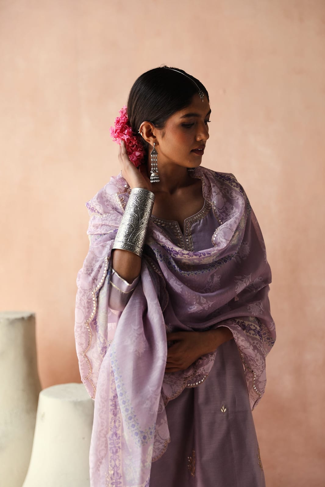 Lilac Chanderi Kurta Set | HER-252