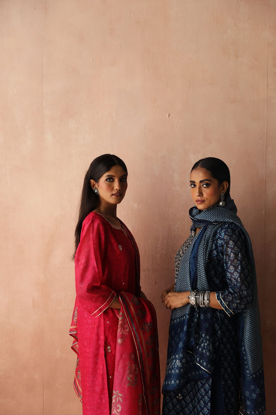 Pink Chanderi Suit Set