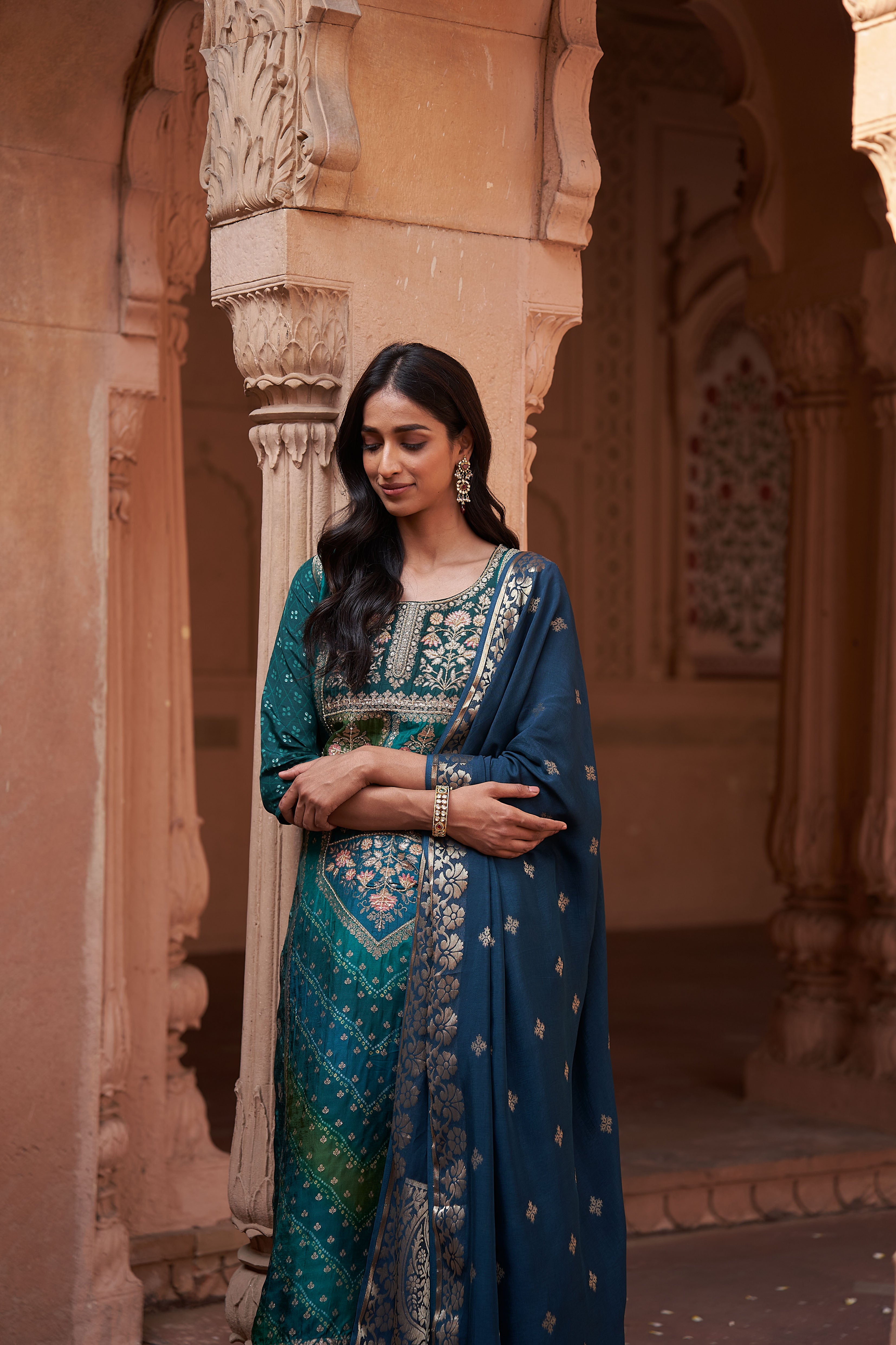 Blue Whale Pant style Suits Dola Jacquard main image 1
